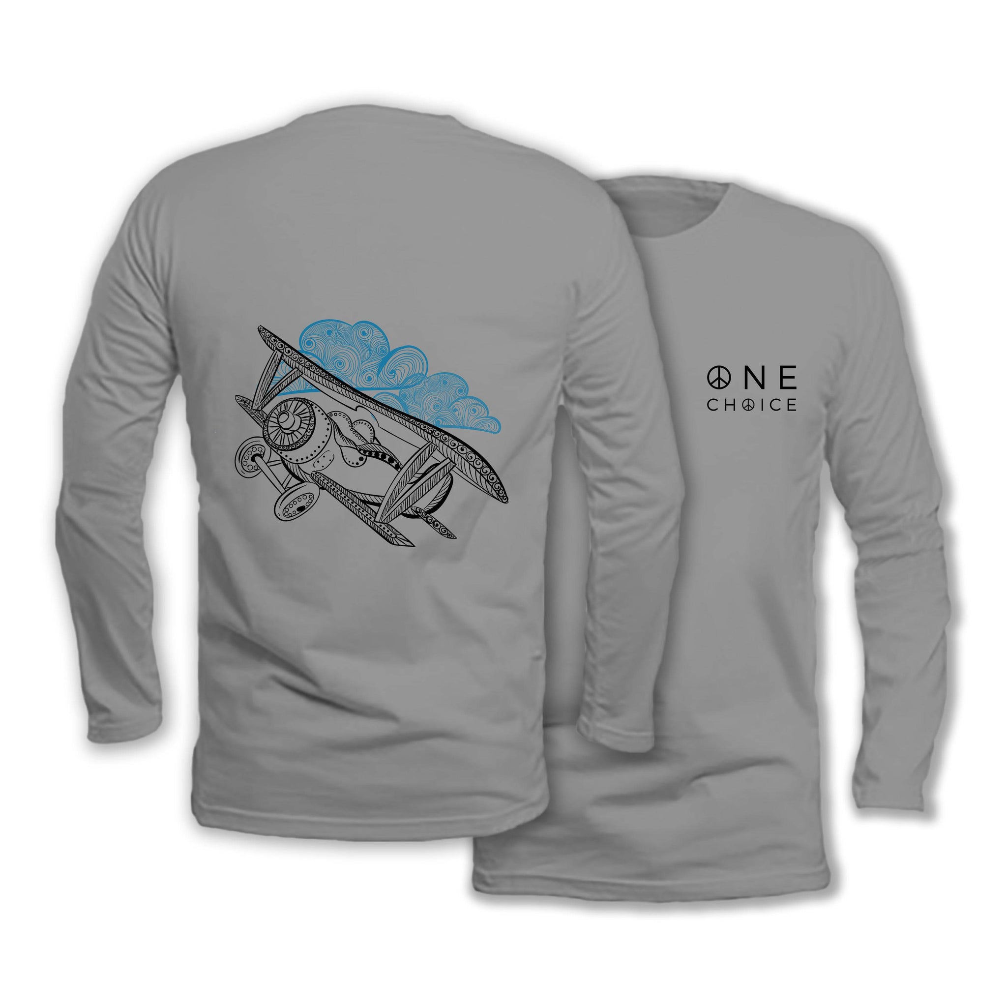 Aeroplane - Long Sleeve Organic Cotton T-Shirt - One Choice Apparel
