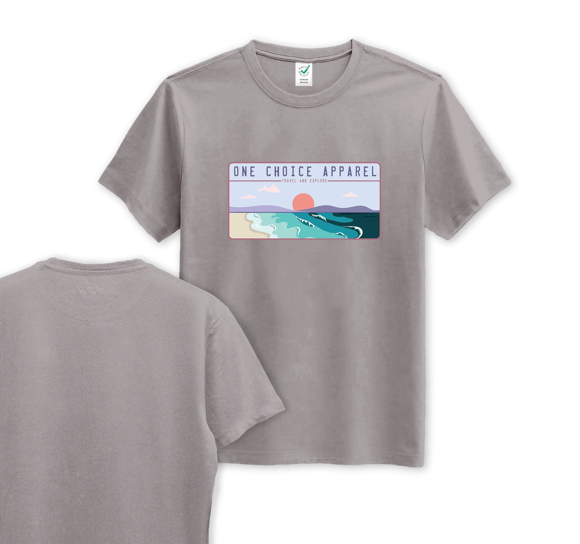 Beach Scene - Organic Cotton Tee - Front Print - One Choice Apparel