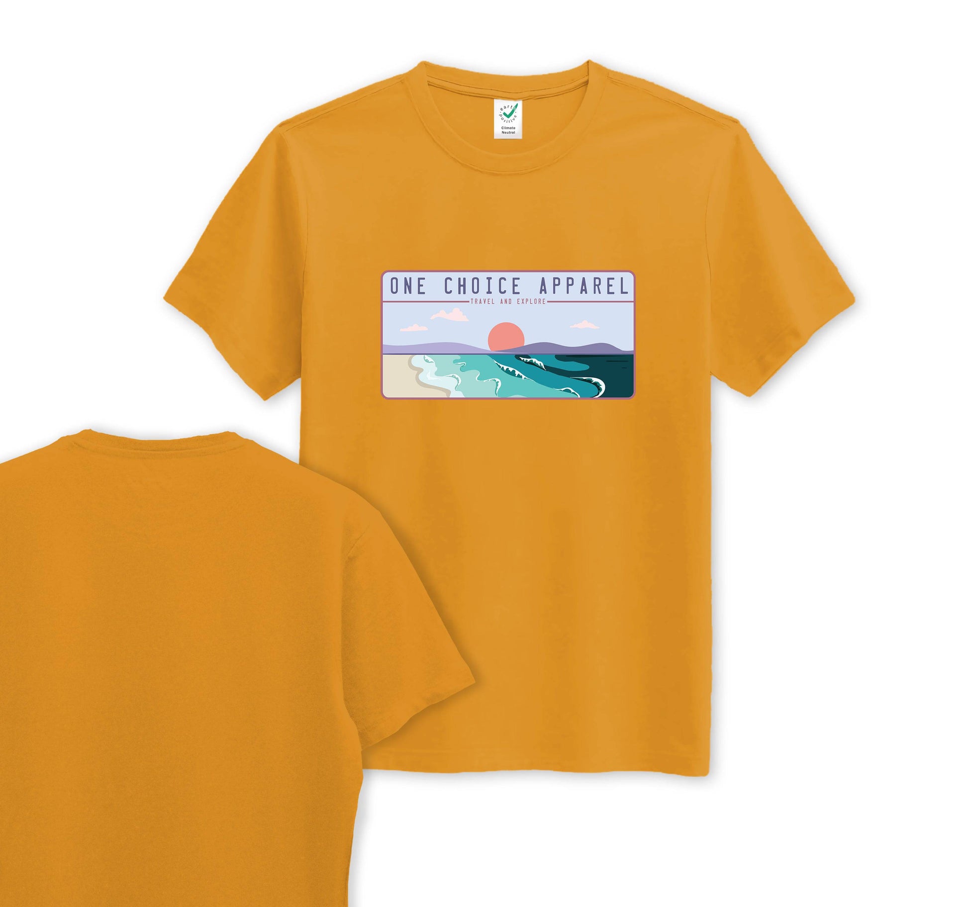 Beach Scene - Organic Cotton Tee - Front Print - One Choice Apparel