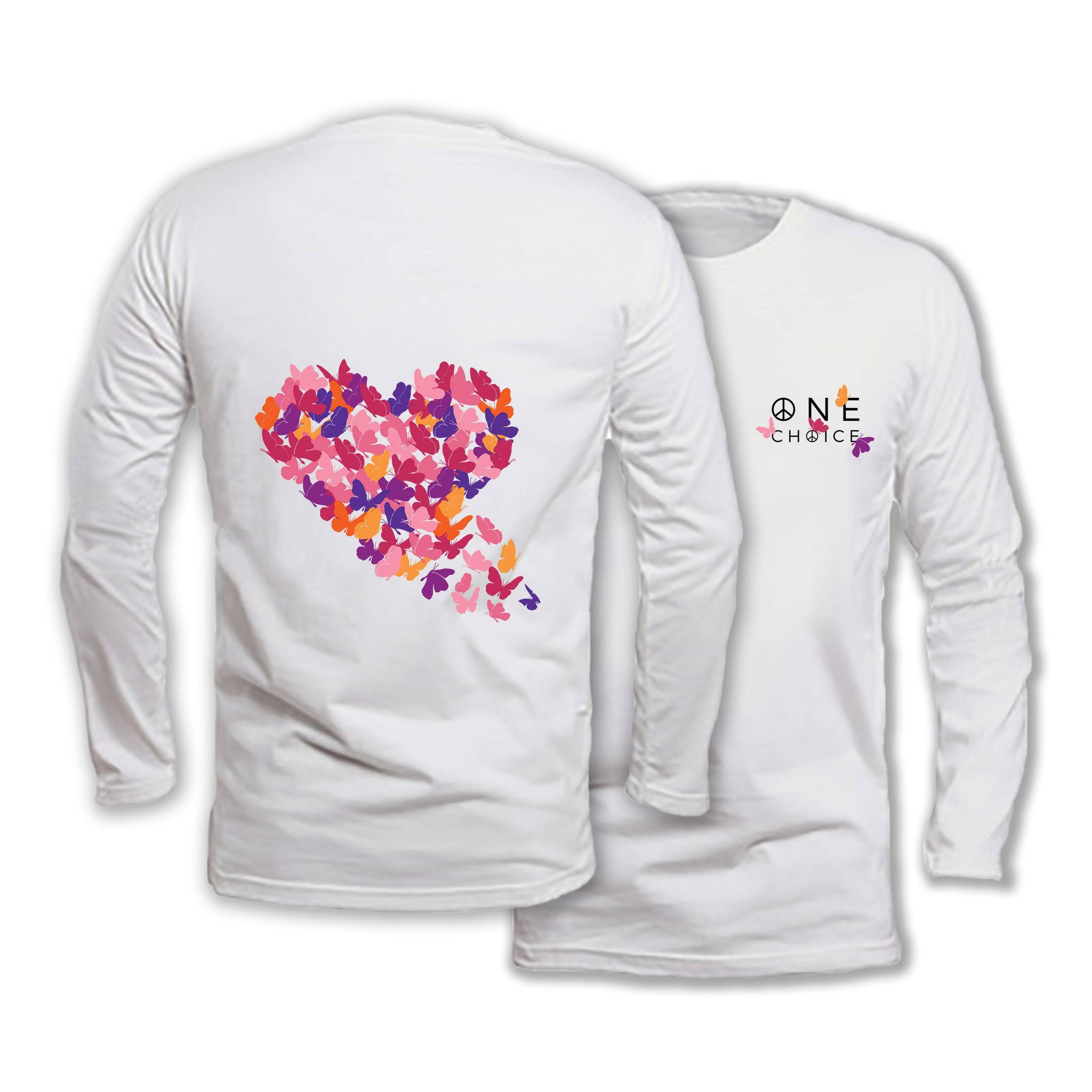 Butterfly Love - Long Sleeve Organic Cotton T-Shirt - One Choice Apparel