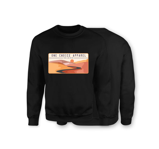 Desert Scene Sweatshirt - Organic Cotton Sweatshirt - Front Print - One Choice Apparel