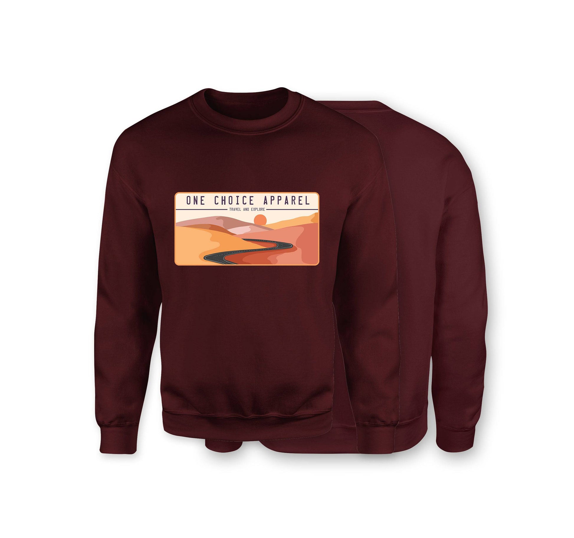 Desert Scene Sweatshirt - Organic Cotton Sweatshirt - Front Print - One Choice Apparel