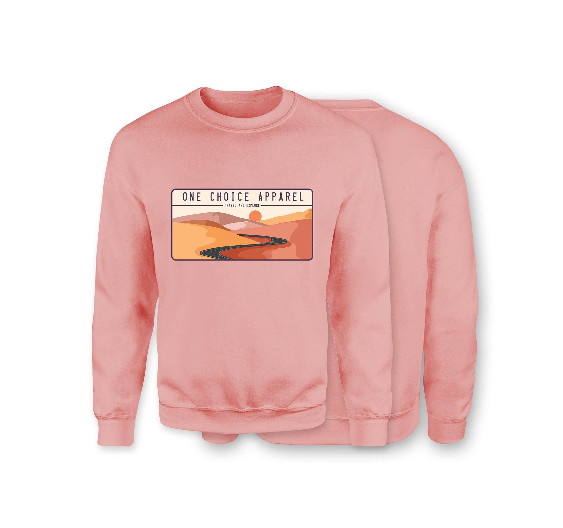 Desert Scene Sweatshirt - Organic Cotton Sweatshirt - Front Print - One Choice Apparel