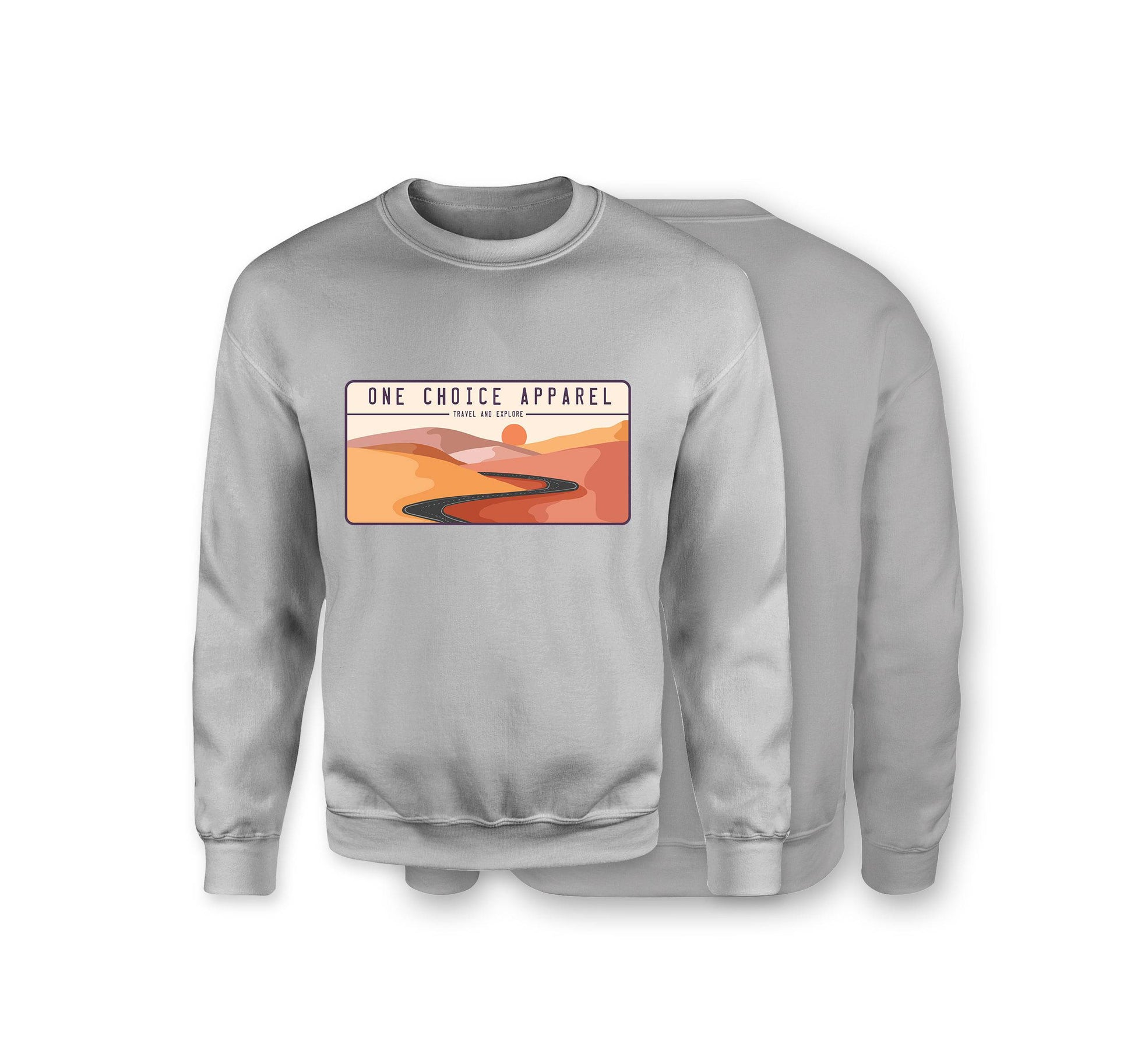 Desert Scene Sweatshirt - Organic Cotton Sweatshirt - Front Print - One Choice Apparel