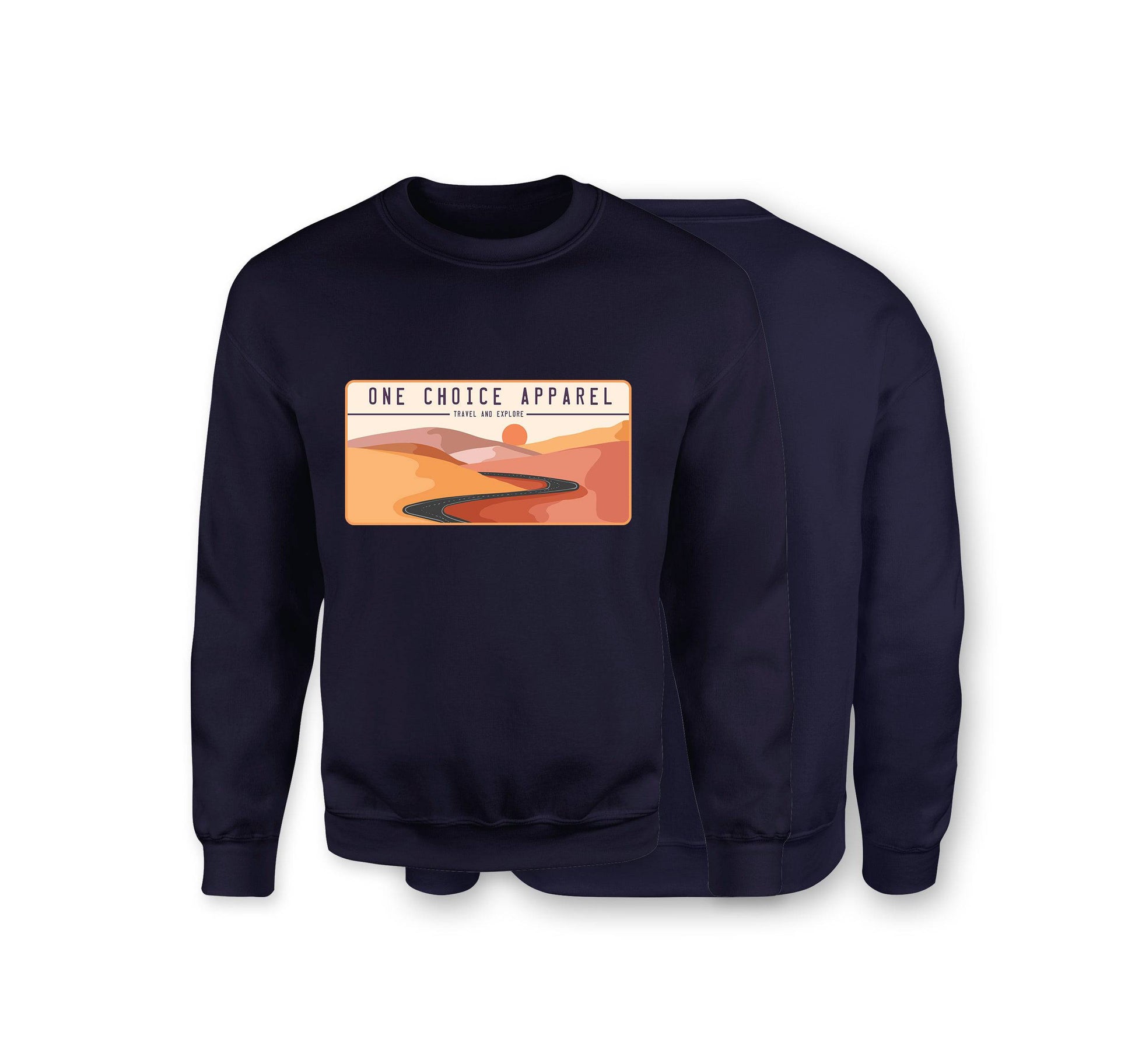 Desert Scene Sweatshirt - Organic Cotton Sweatshirt - Front Print - One Choice Apparel
