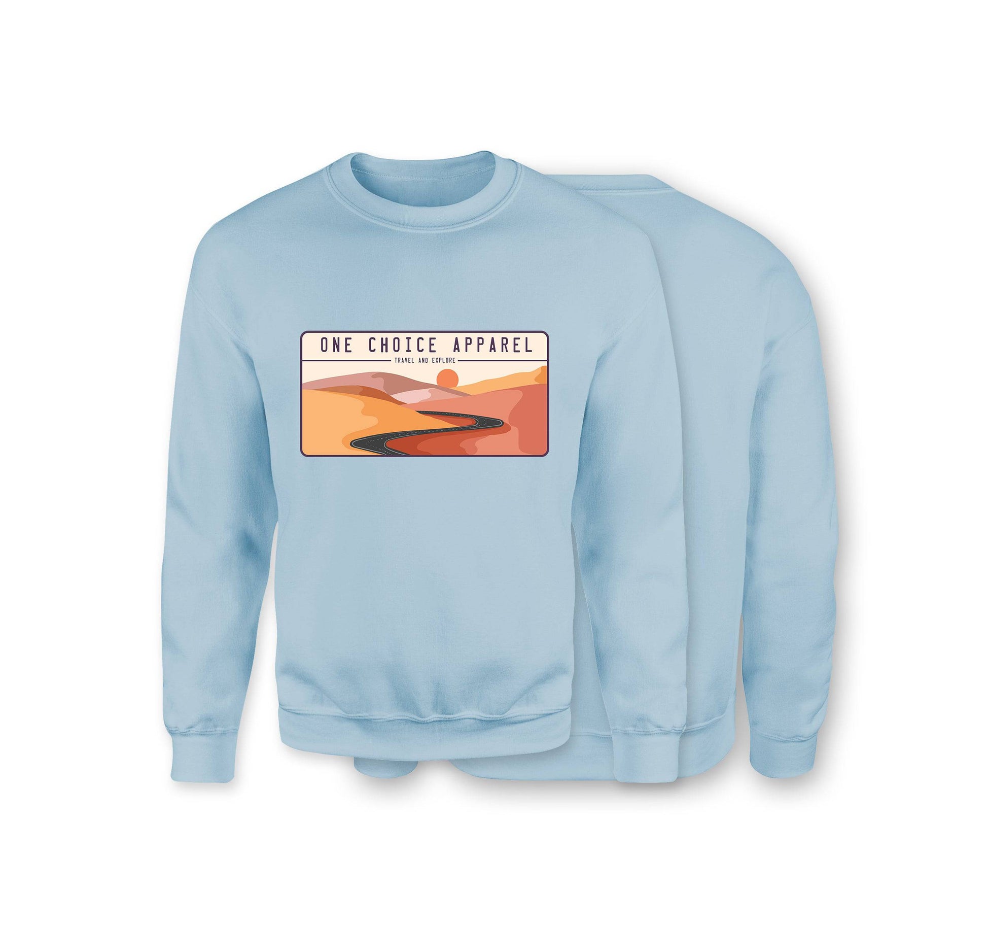 Desert Scene Sweatshirt - Organic Cotton Sweatshirt - Front Print - One Choice Apparel