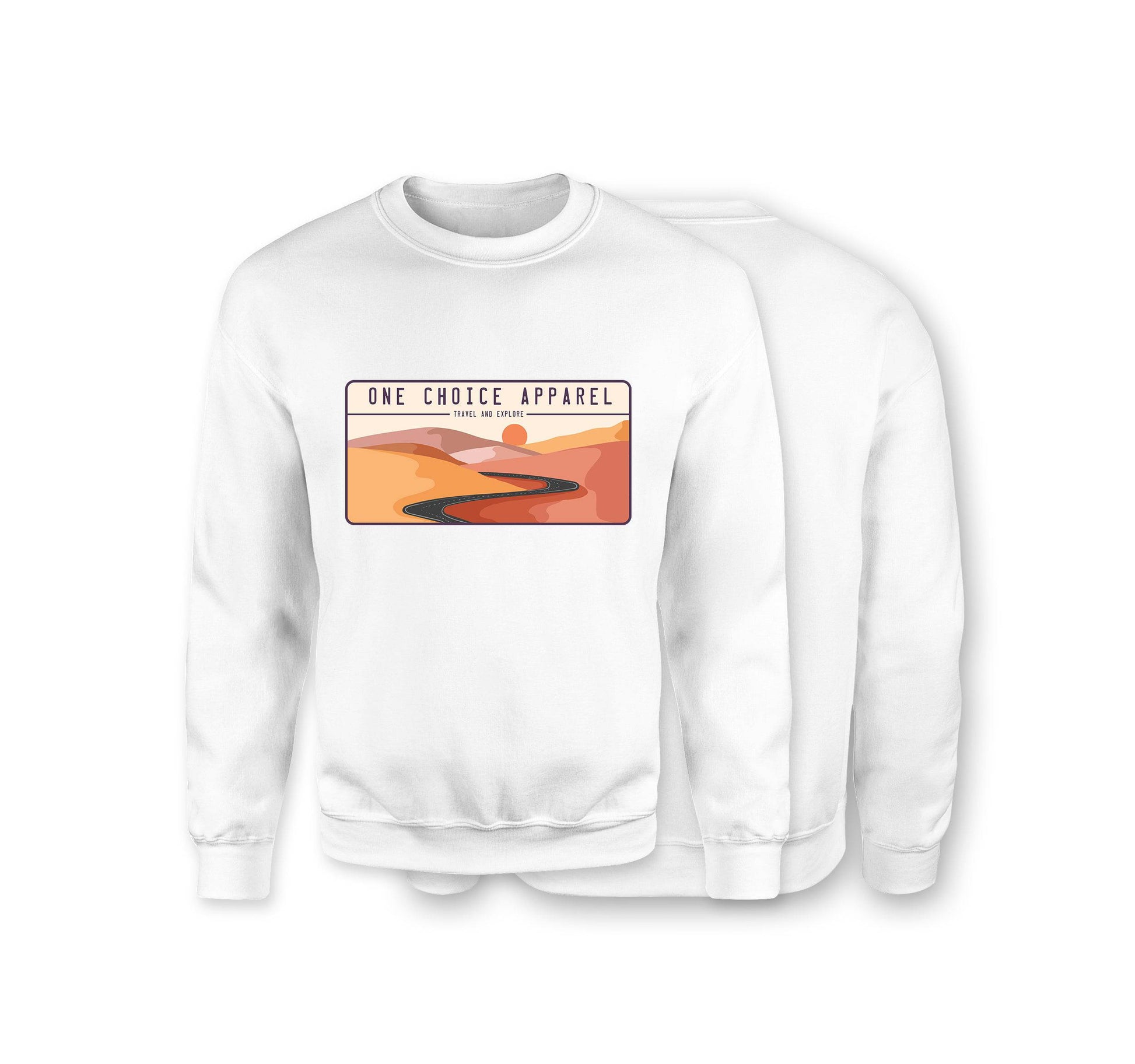 Desert Scene Sweatshirt - Organic Cotton Sweatshirt - Front Print - One Choice Apparel