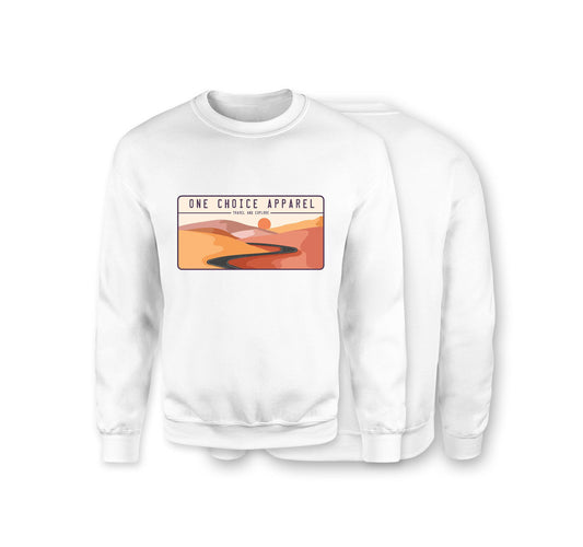 Desert Scene Sweatshirt - Organic Cotton Sweatshirt - Front Print - One Choice Apparel