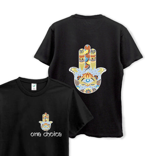 Hamsa Symbol - Yoga Collection - Organic Cotton Tee - One Choice Apparel