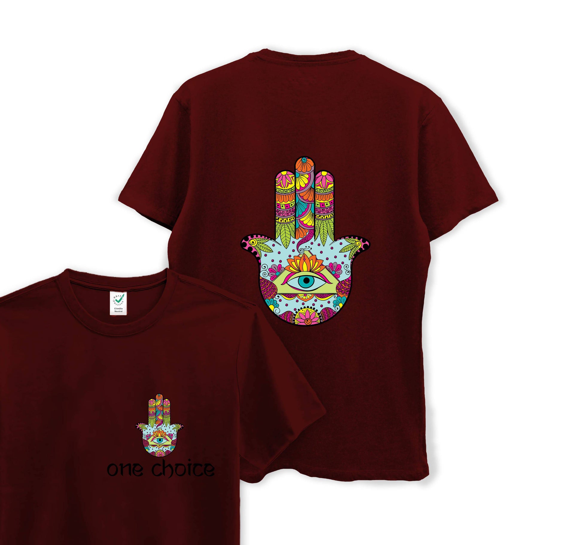 Hamsa Symbol - Yoga Collection - Organic Cotton Tee - One Choice Apparel