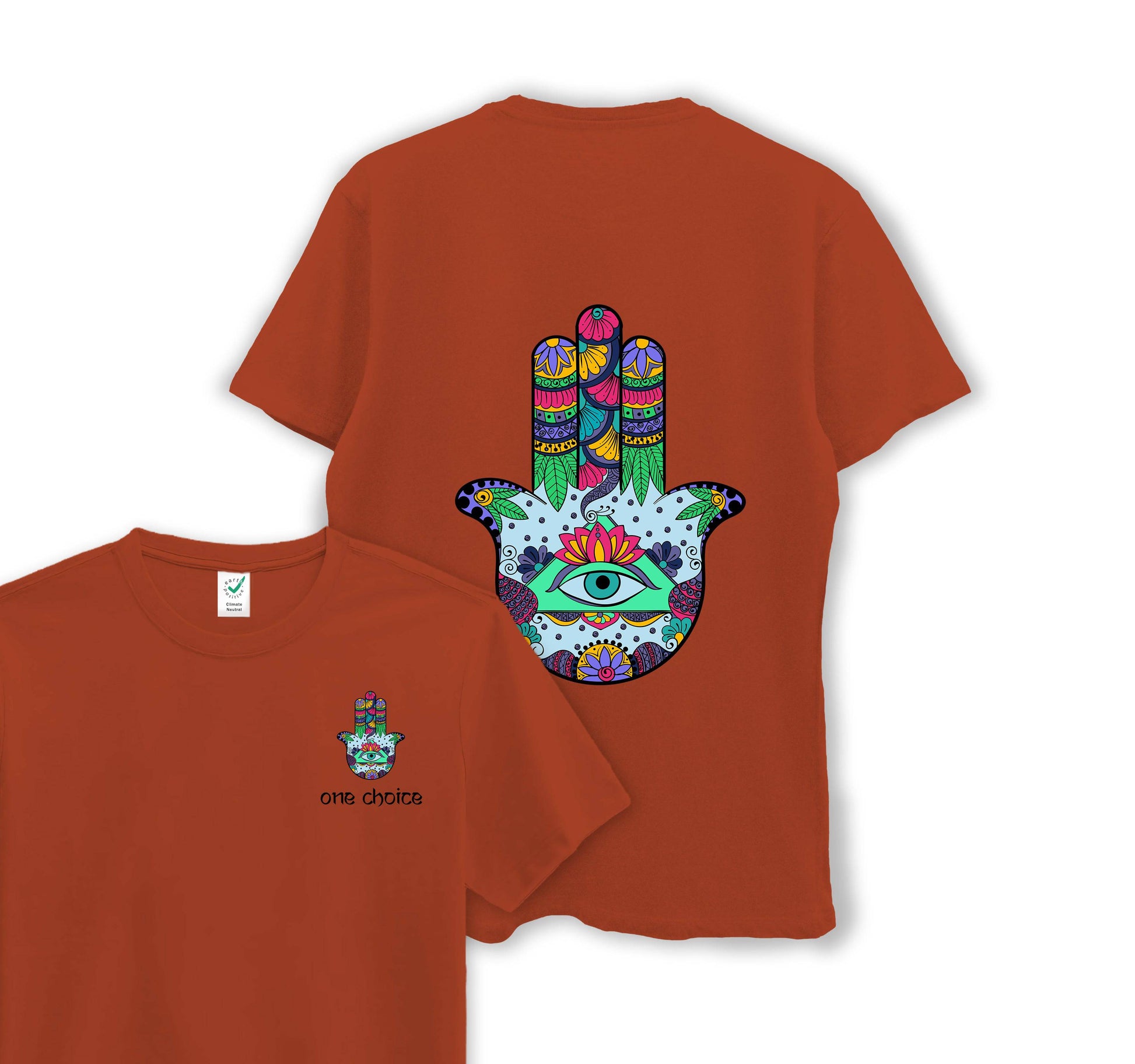 Hamsa Symbol - Yoga Collection - Organic Cotton Tee - One Choice Apparel
