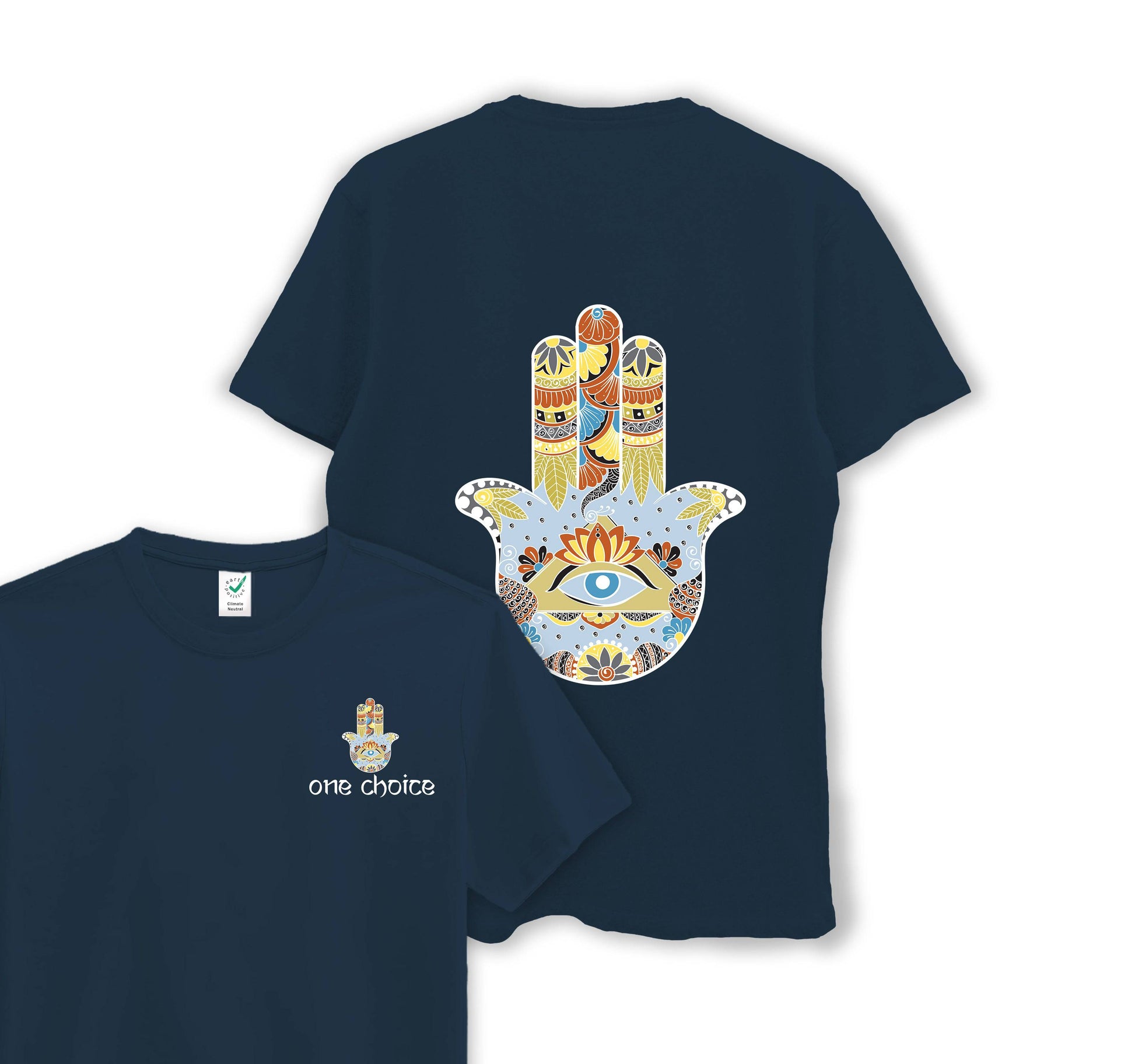 Hamsa Symbol - Yoga Collection - Organic Cotton Tee - One Choice Apparel