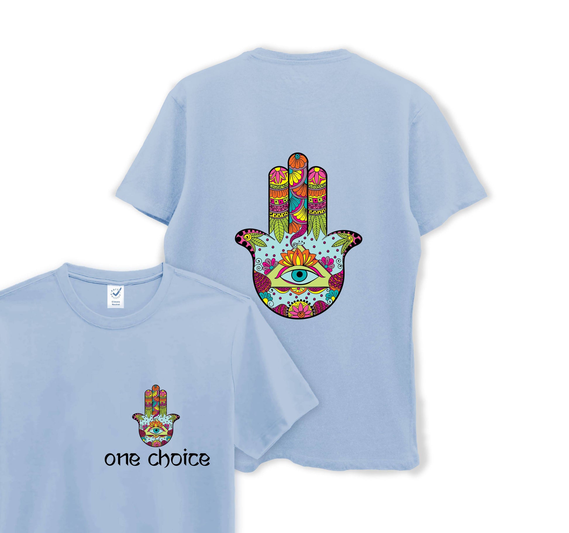 Hamsa Symbol - Yoga Collection - Organic Cotton Tee - One Choice Apparel
