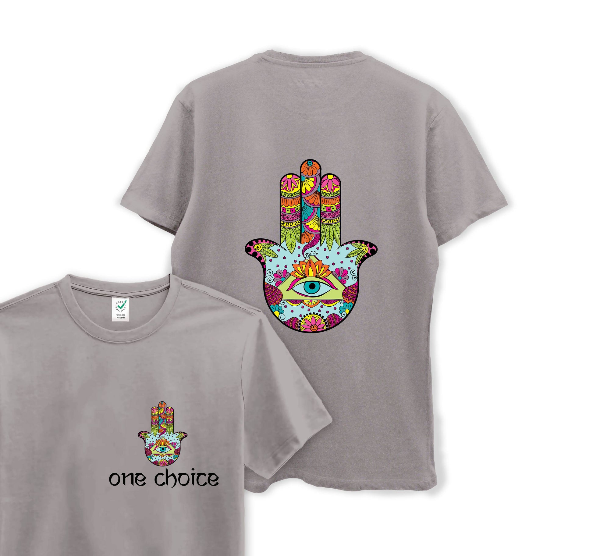 Hamsa Symbol - Yoga Collection - Organic Cotton Tee - One Choice Apparel