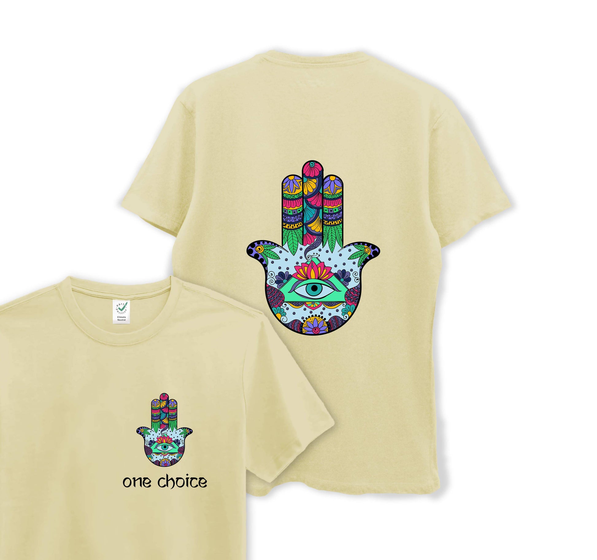 Hamsa Symbol - Yoga Collection - Organic Cotton Tee - One Choice Apparel