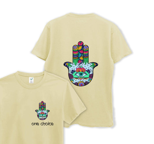 Hamsa Symbol - Yoga Collection - Organic Cotton Tee - One Choice Apparel