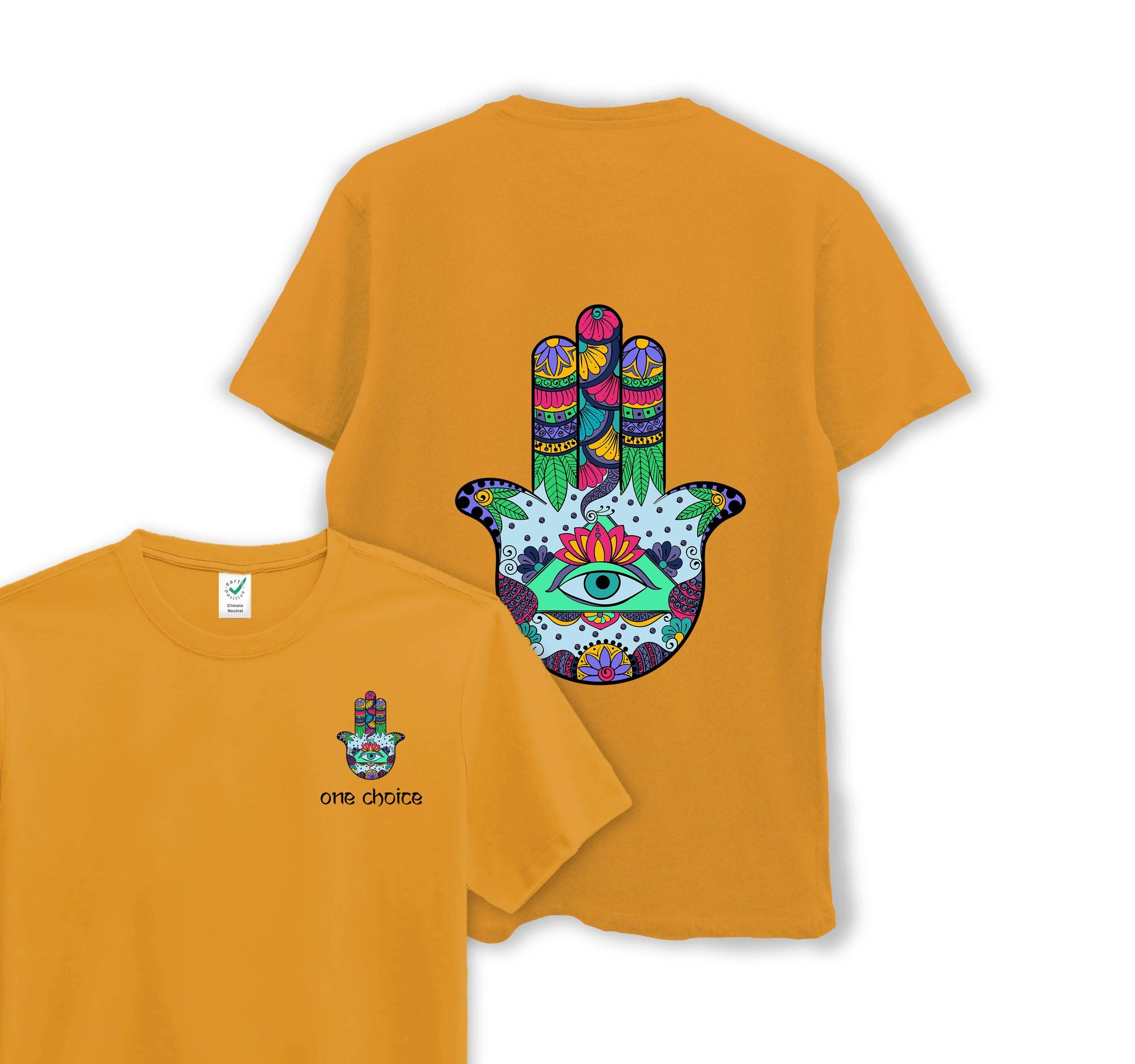 Hamsa Symbol - Yoga Collection - Organic Cotton Tee - One Choice Apparel