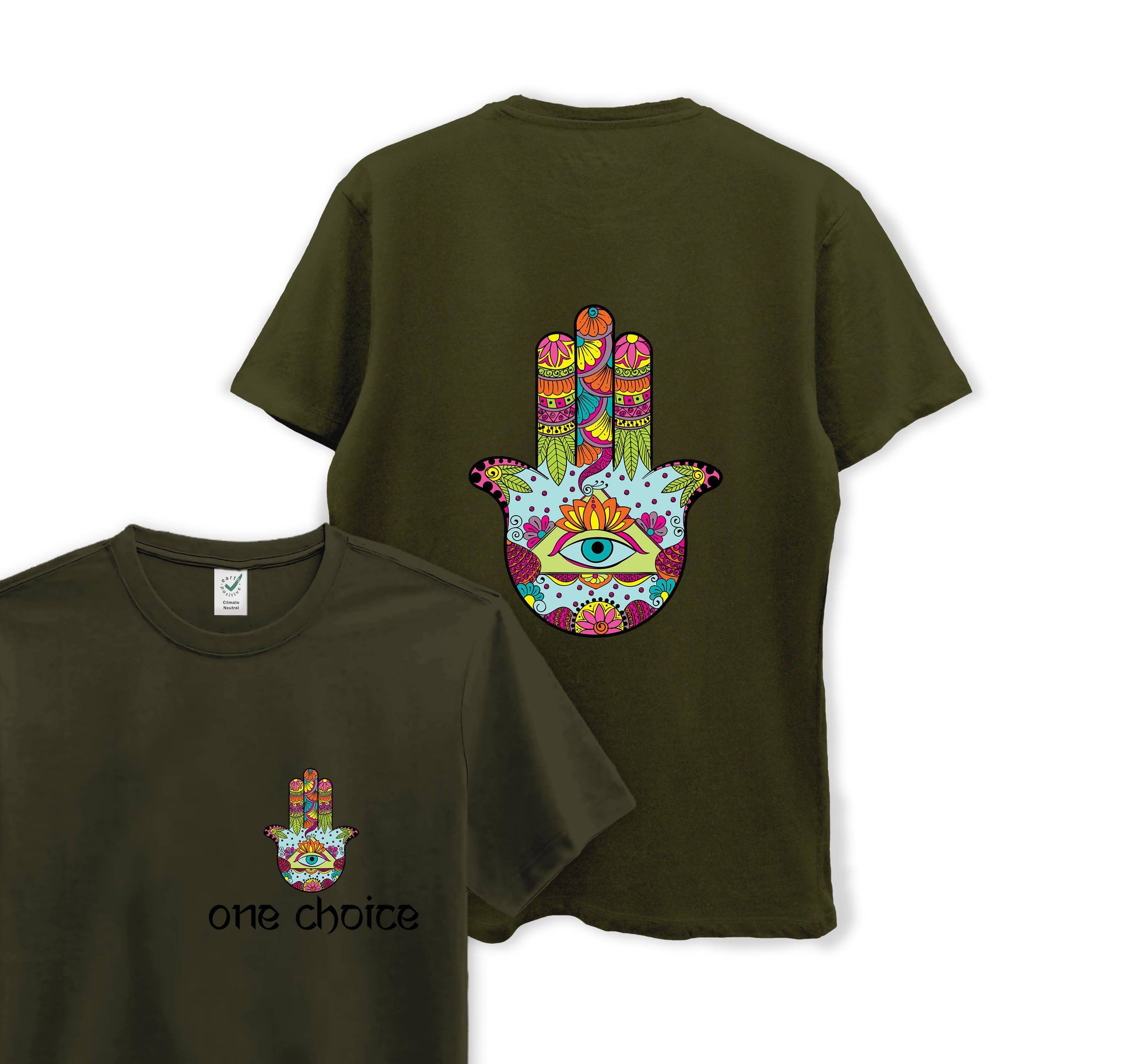Hamsa Symbol - Yoga Collection - Organic Cotton Tee - One Choice Apparel