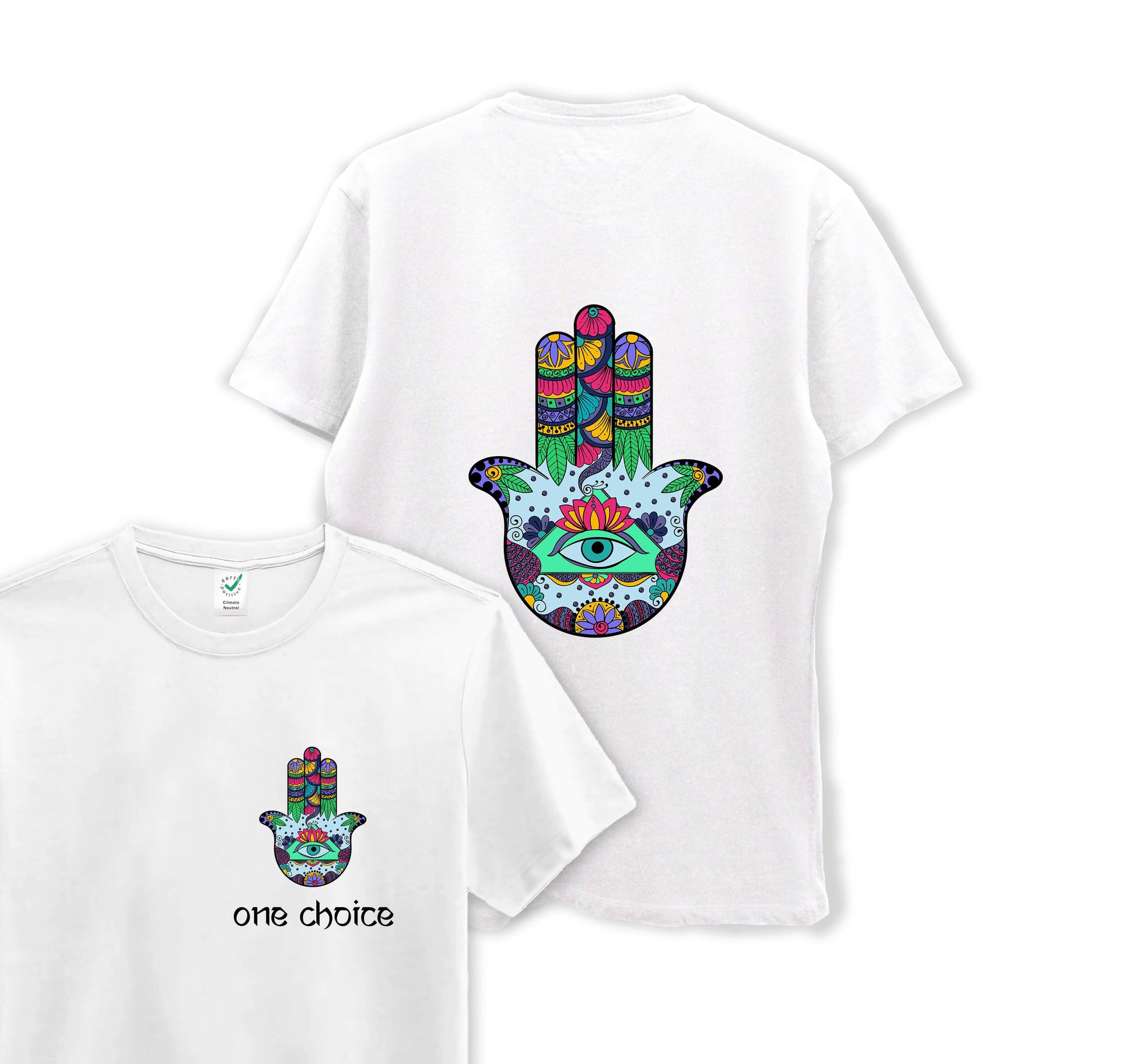 Hamsa Symbol - Yoga Collection - Organic Cotton Tee - One Choice Apparel