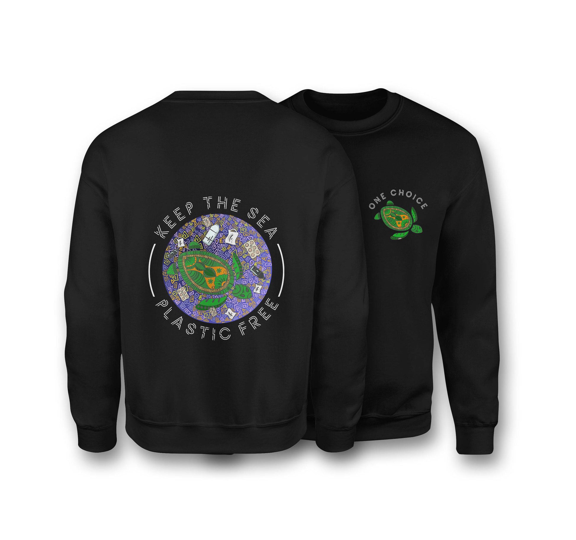 Keep The Sea Plastic Free - Organic Cotton Sweatshirt - One Choice Apparel