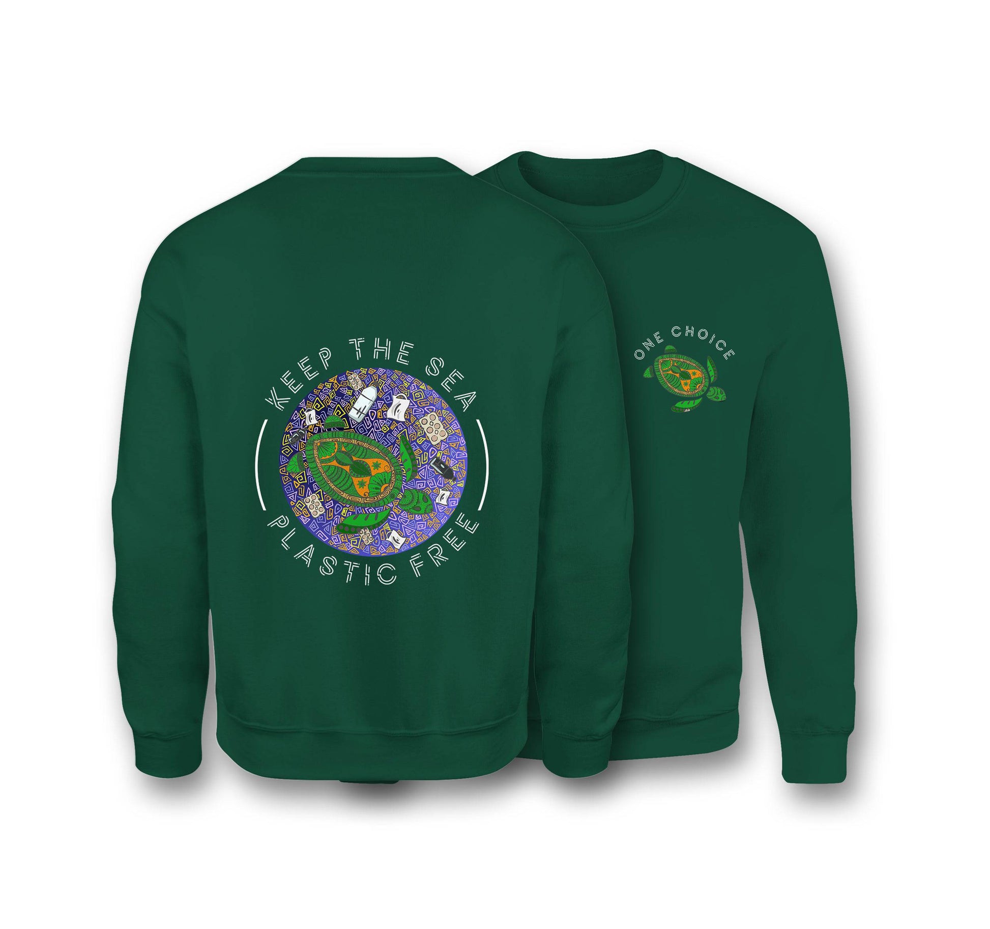 Keep The Sea Plastic Free - Organic Cotton Sweatshirt - One Choice Apparel