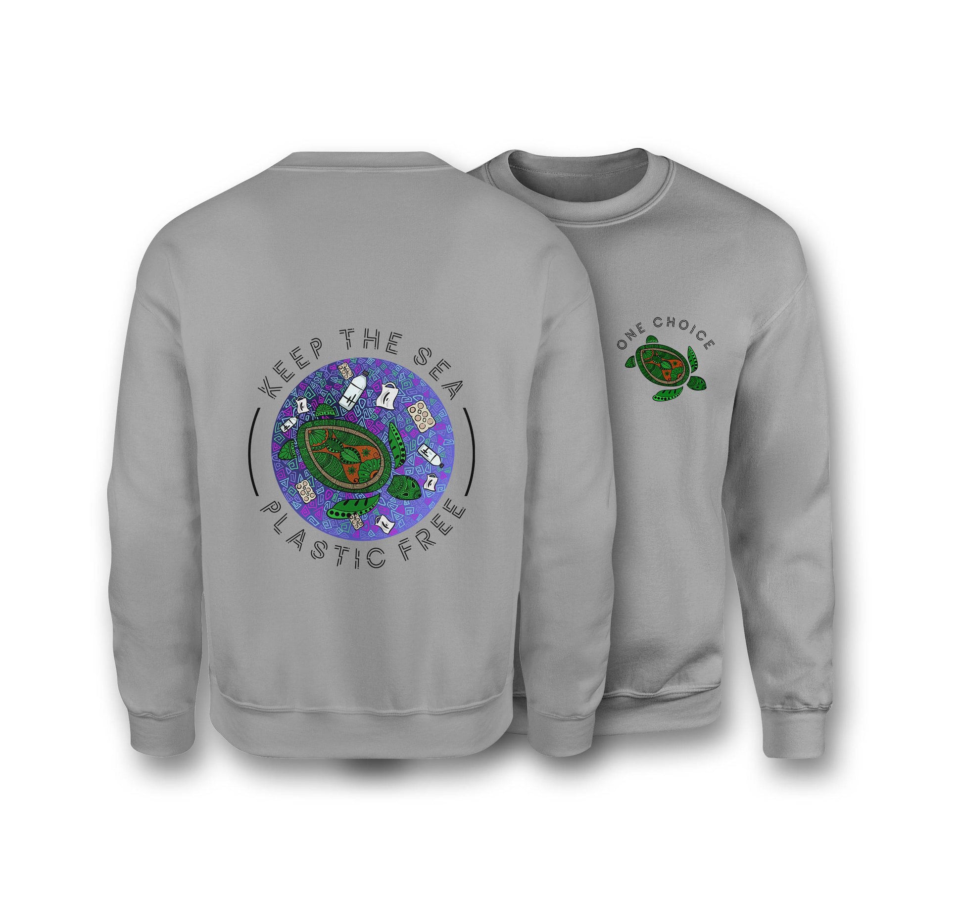 Keep The Sea Plastic Free - Organic Cotton Sweatshirt - One Choice Apparel