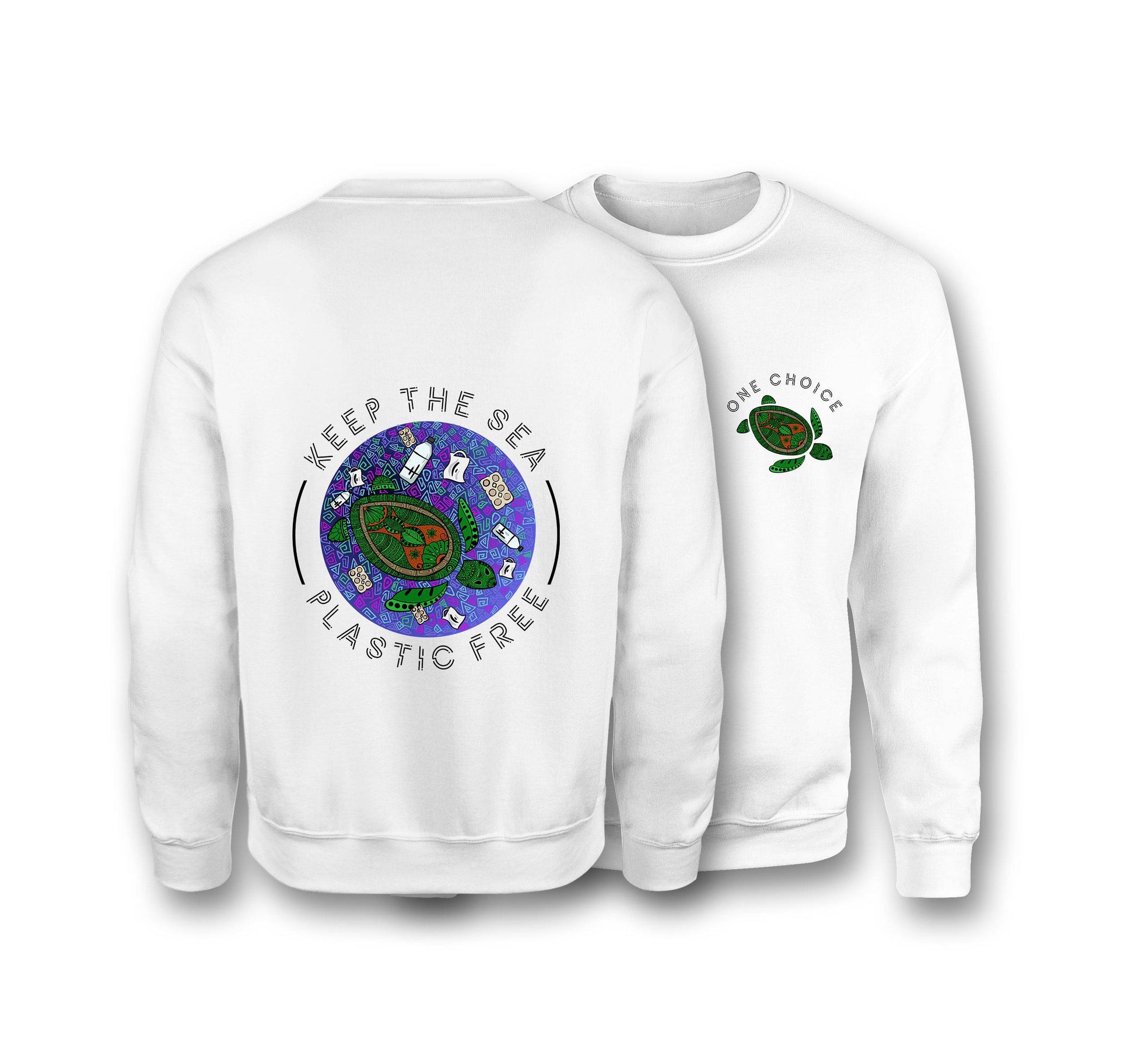Keep The Sea Plastic Free - Organic Cotton Sweatshirt - One Choice Apparel