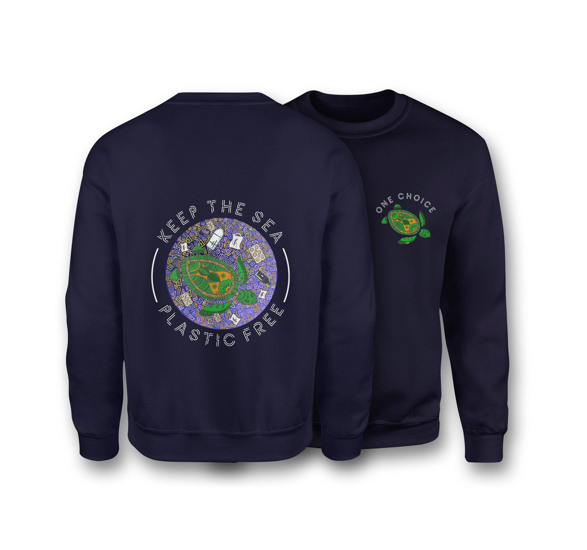 Keep The Sea Plastic Free - Organic Cotton Sweatshirt - One Choice Apparel