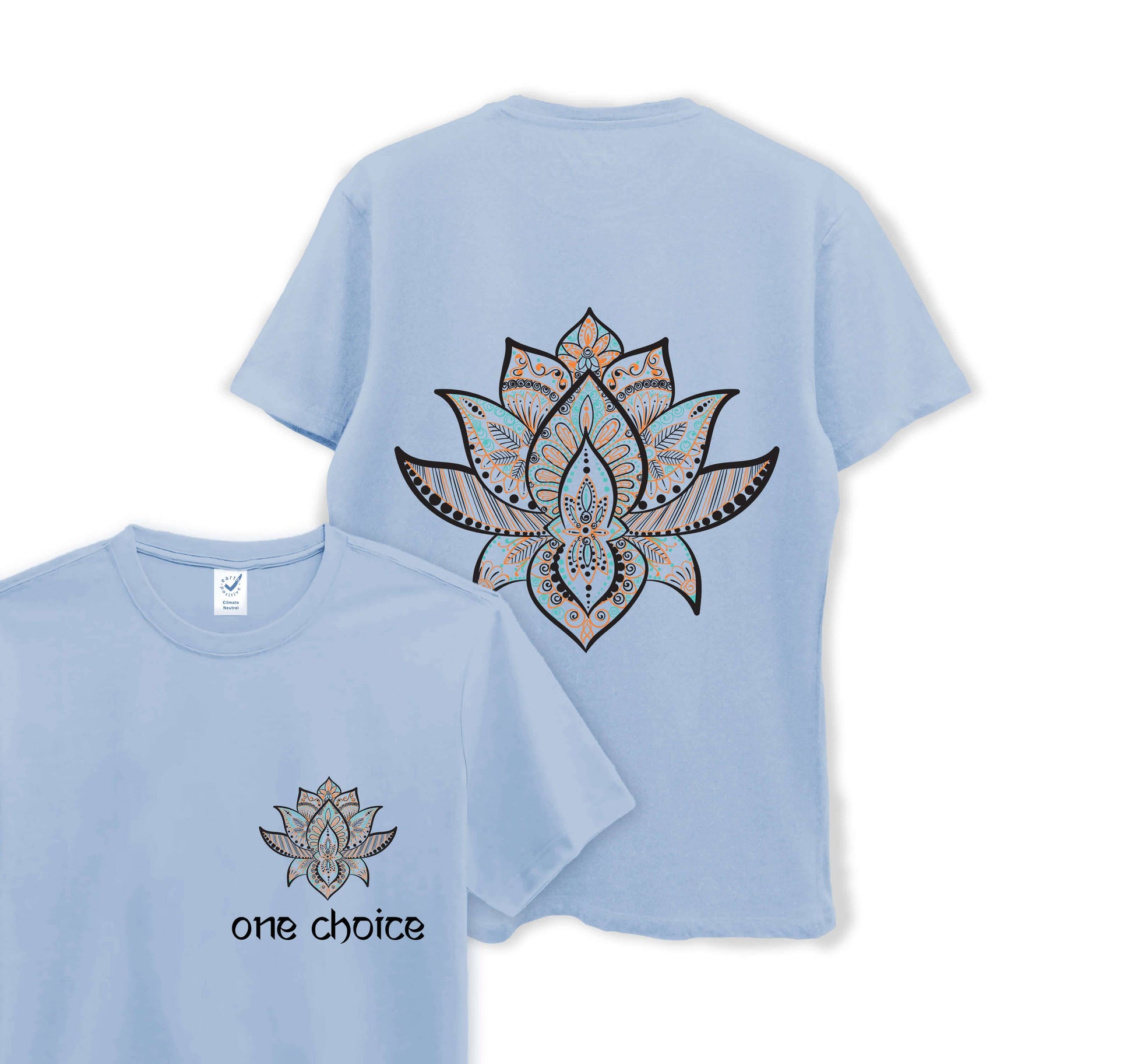 Lotus Symbol - Yoga Collection - Organic Cotton Tee - One Choice Apparel