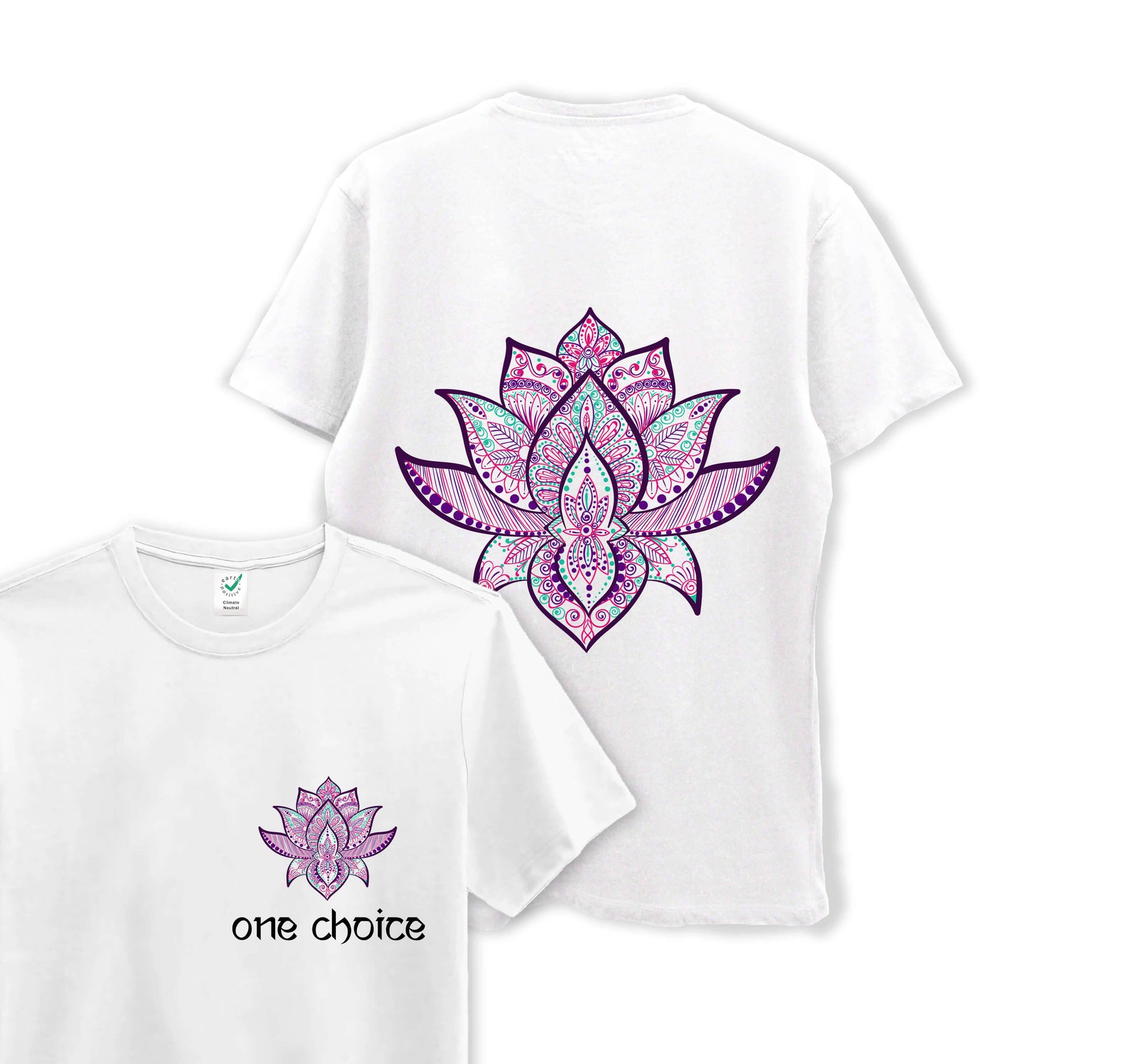 Lotus Symbol - Yoga Collection - Organic Cotton Tee - One Choice Apparel