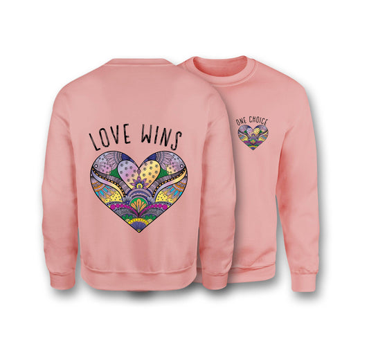 Love Wins Sweatshirt - Organic Cotton Sweatshirt - One Choice Apparel