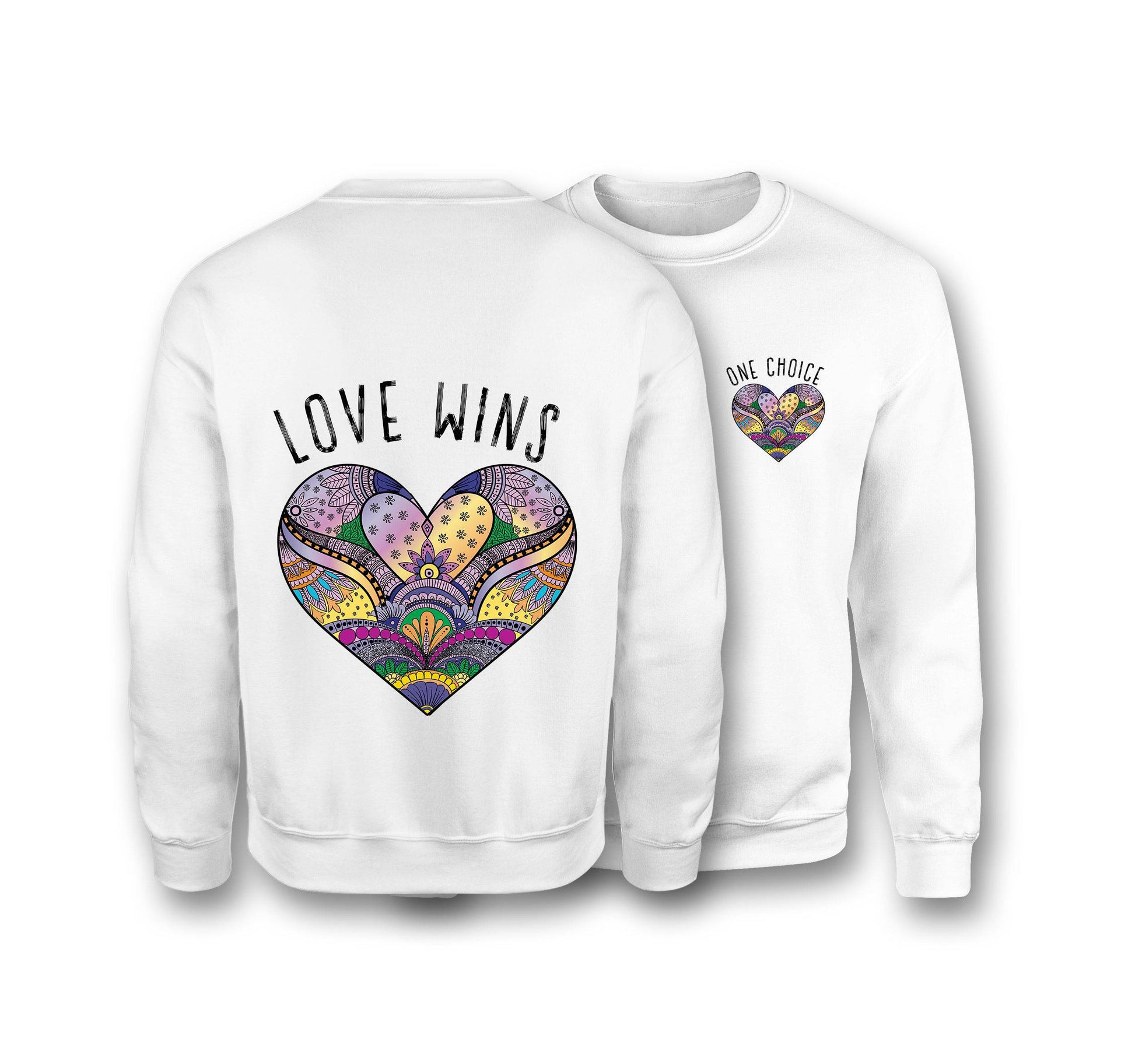 Love Wins Sweatshirt - Organic Cotton Sweatshirt - One Choice Apparel
