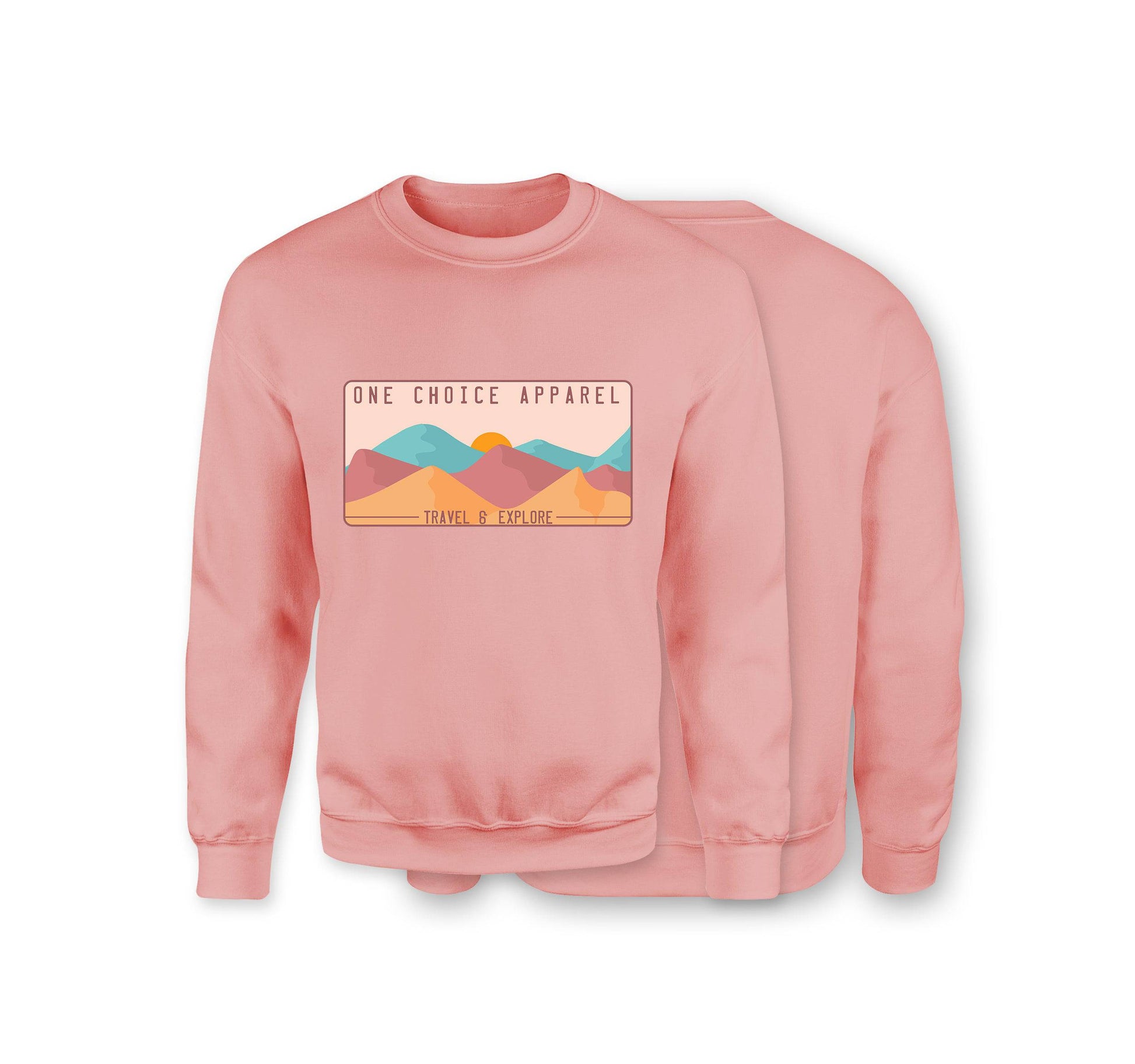 Mountain Scene Sweatshirt - Organic Cotton Sweatshirt - Front Print - One Choice Apparel