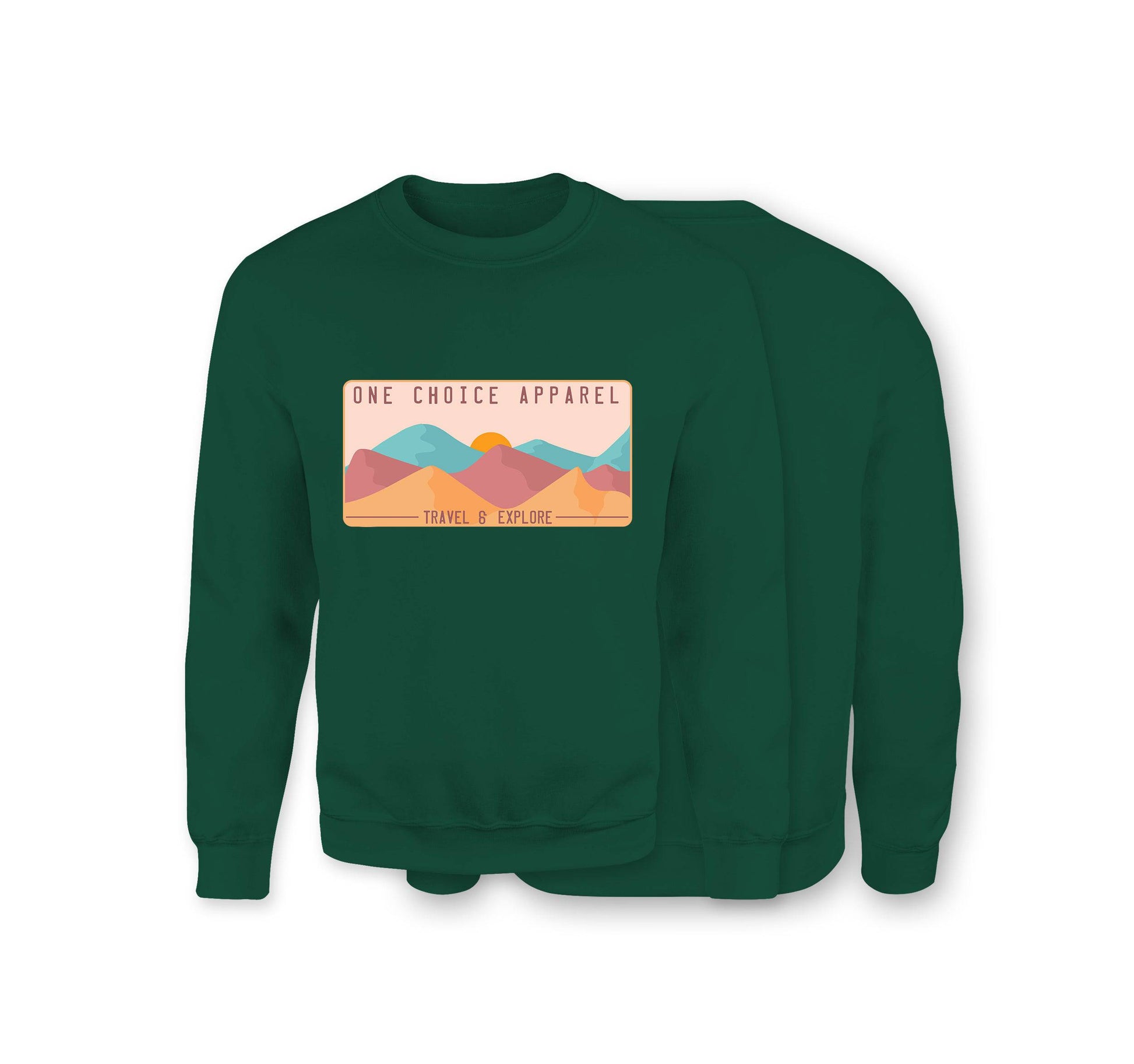 Mountain Scene Sweatshirt - Organic Cotton Sweatshirt - Front Print - One Choice Apparel