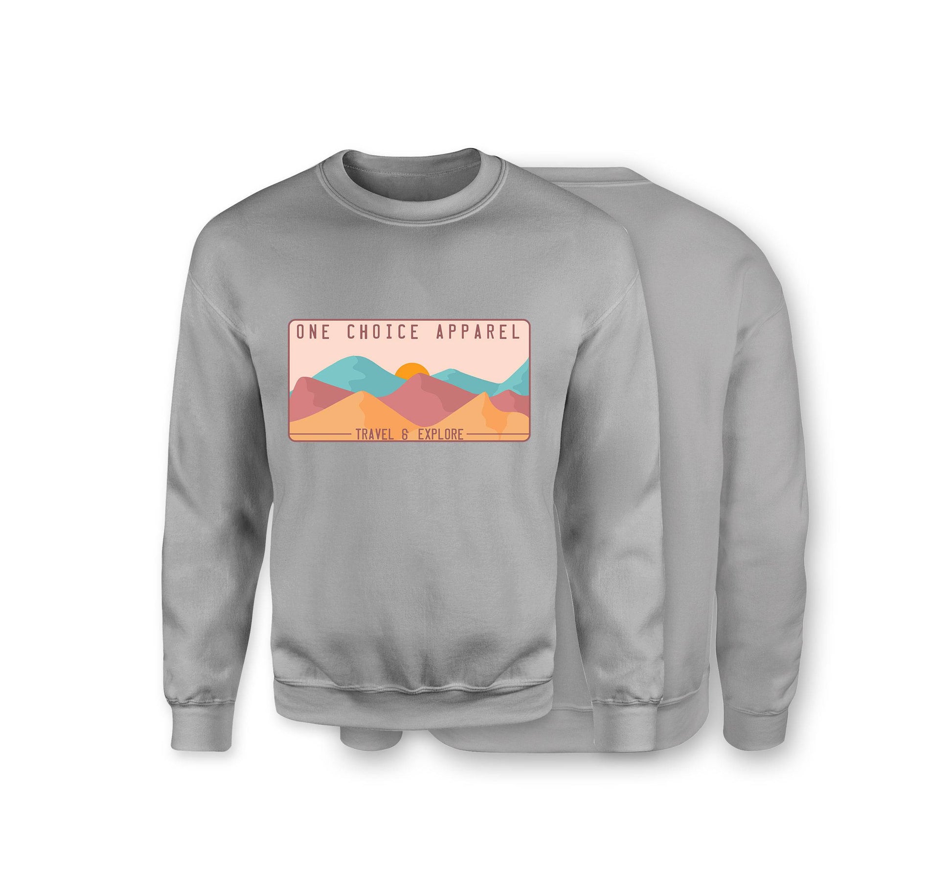 Mountain Scene Sweatshirt - Organic Cotton Sweatshirt - Front Print - One Choice Apparel