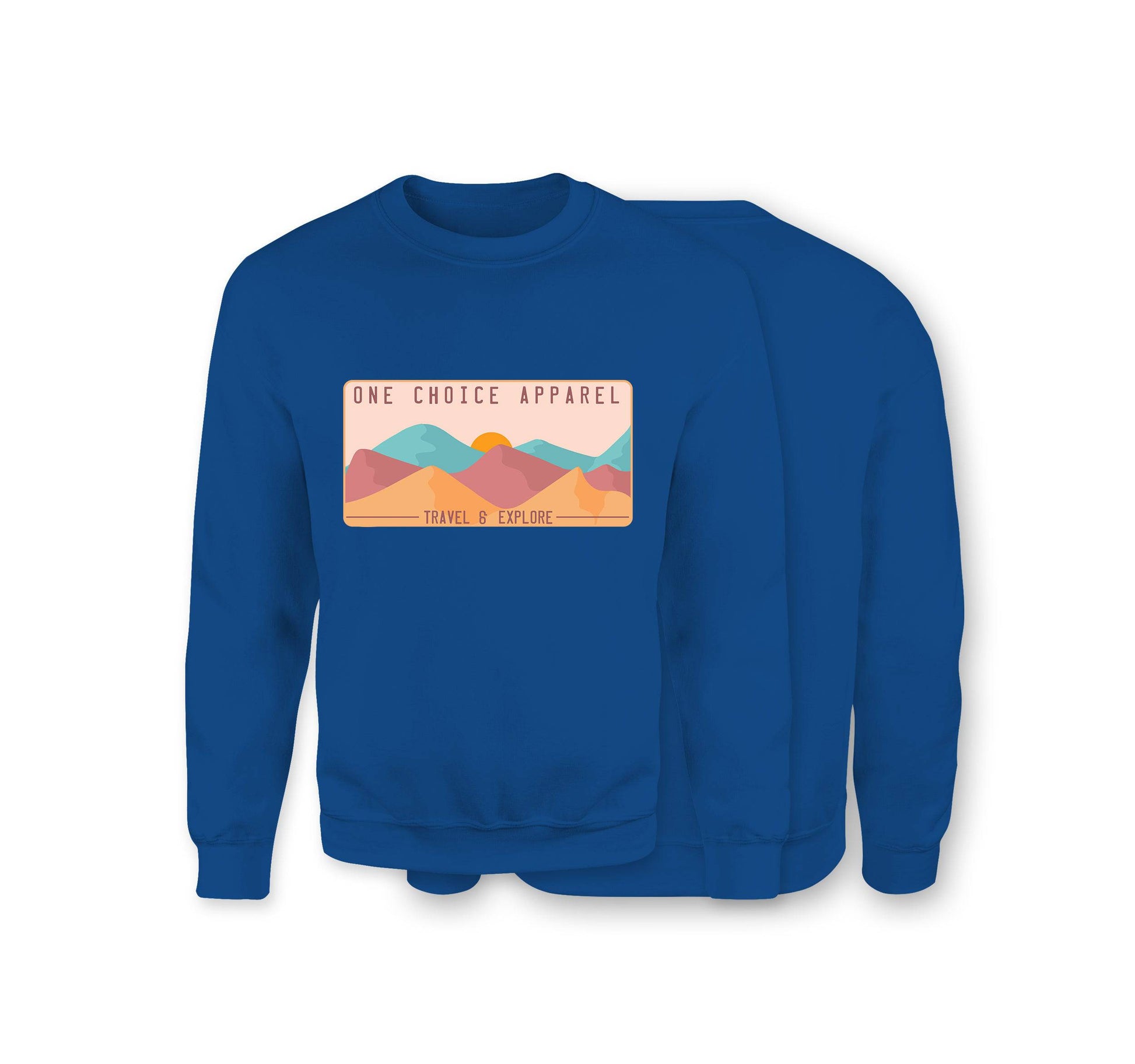 Mountain Scene Sweatshirt - Organic Cotton Sweatshirt - Front Print - One Choice Apparel