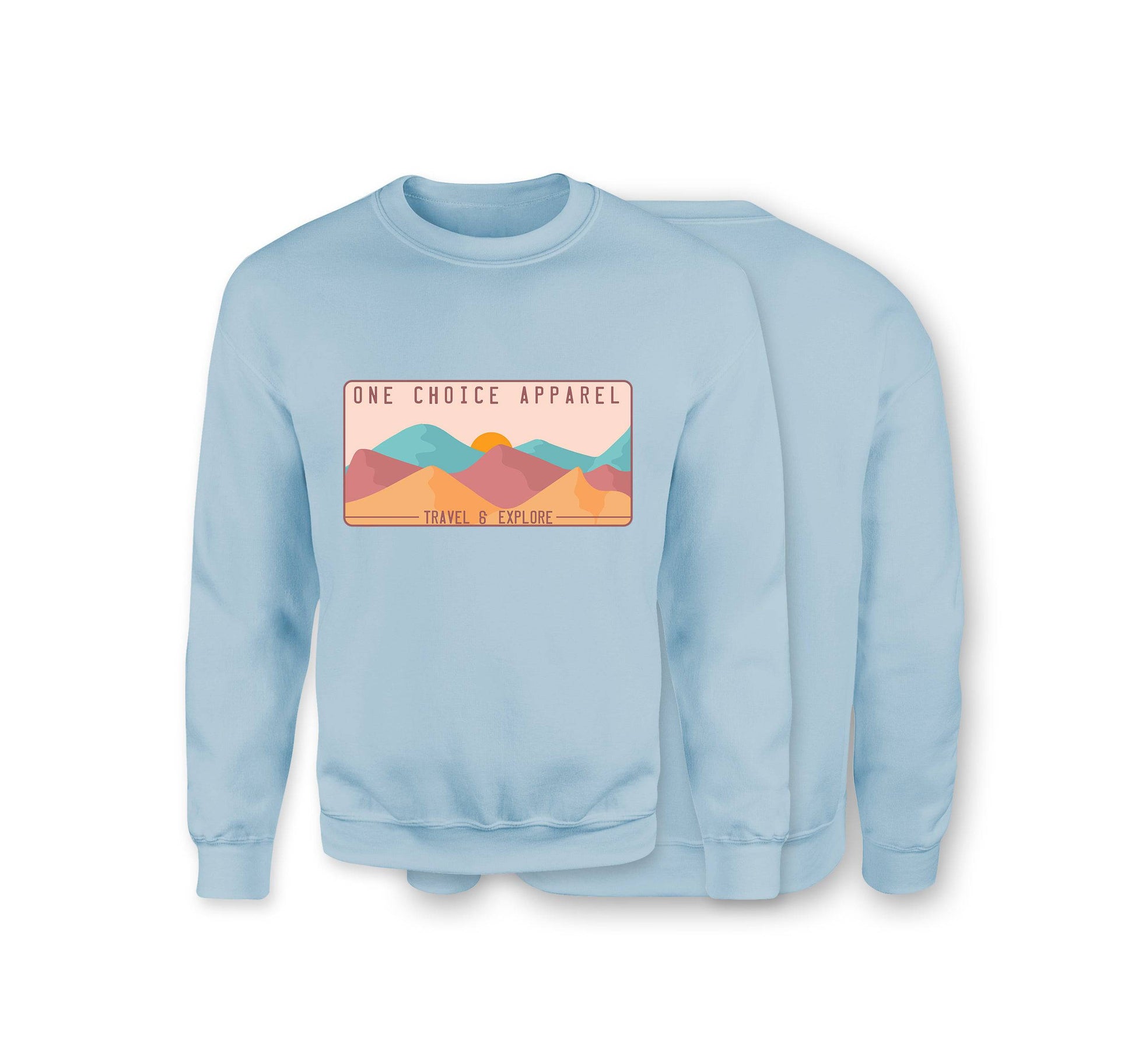 Mountain Scene Sweatshirt - Organic Cotton Sweatshirt - Front Print - One Choice Apparel