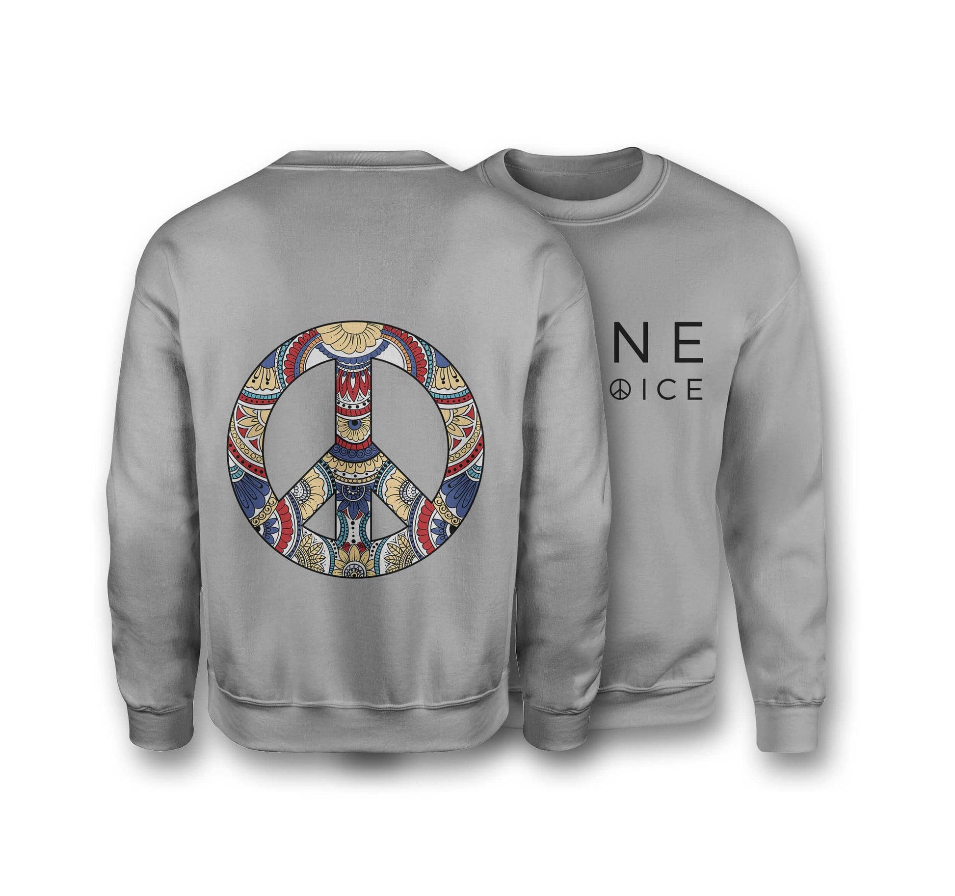 Patterned Peace Sign - Organic Cotton Sweatshirt - One Choice Apparel
