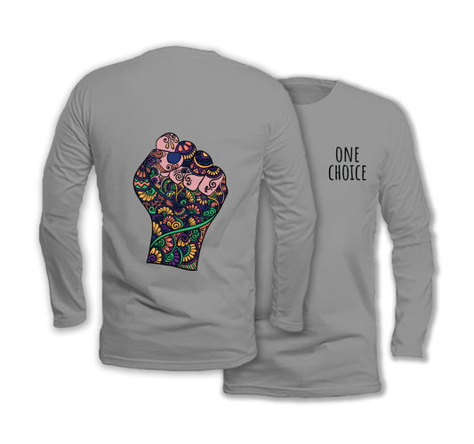 Raised Fist - Long Sleeve Organic Cotton T-Shirt - One Choice Apparel
