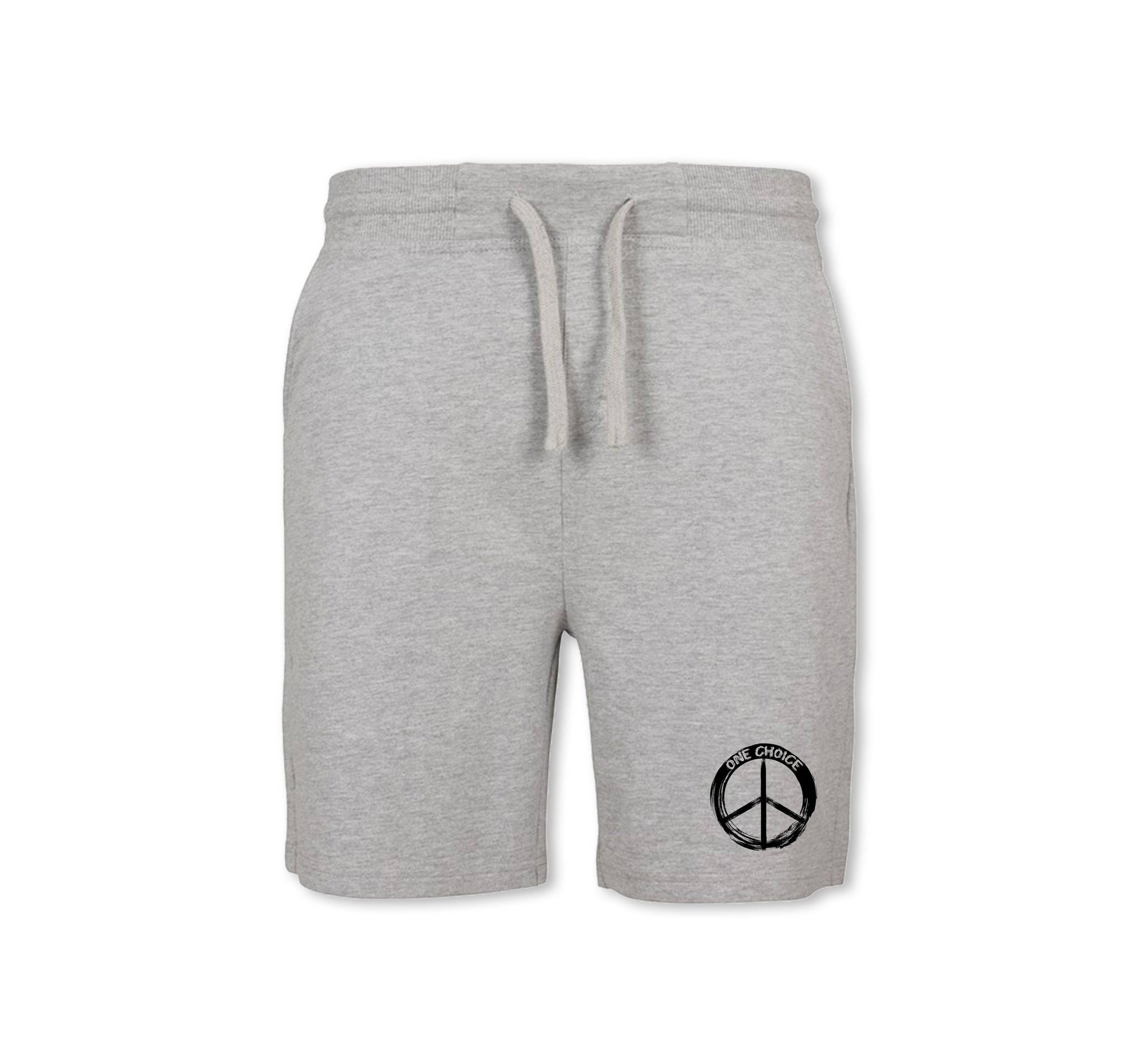 Round Peace Sign Shorts - Organic Cotton - One Choice Apparel