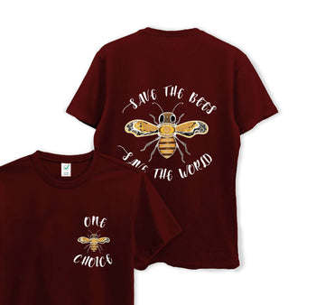 Save The Bees, Save The World- Organic Cotton Tee - One Choice Apparel