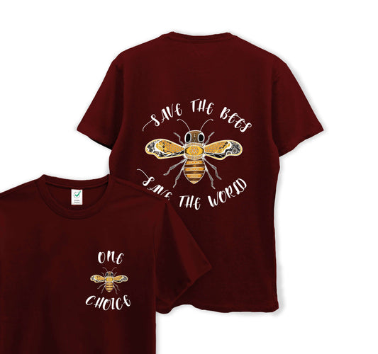 Save The Bees, Save The World- Organic Cotton Tee - One Choice Apparel