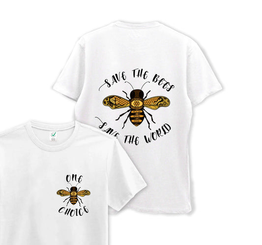 Save The Bees, Save The World- Organic Cotton Tee - One Choice Apparel