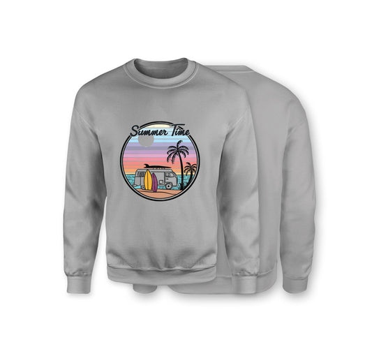 Summer Time Sweatshirt - Organic Cotton Sweatshirt - Front Print - One Choice Apparel