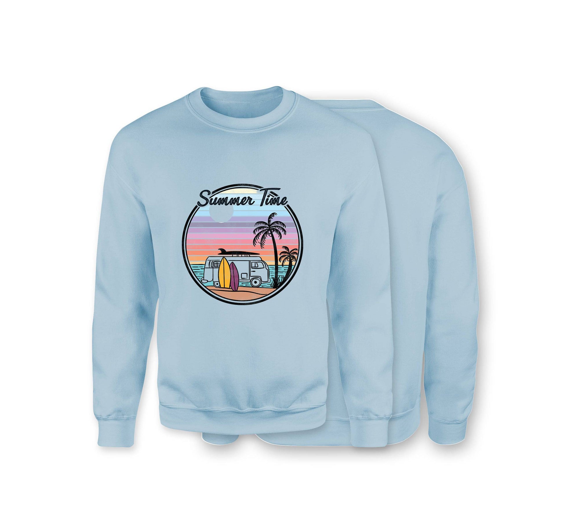 Summer Time Sweatshirt - Organic Cotton Sweatshirt - Front Print - One Choice Apparel