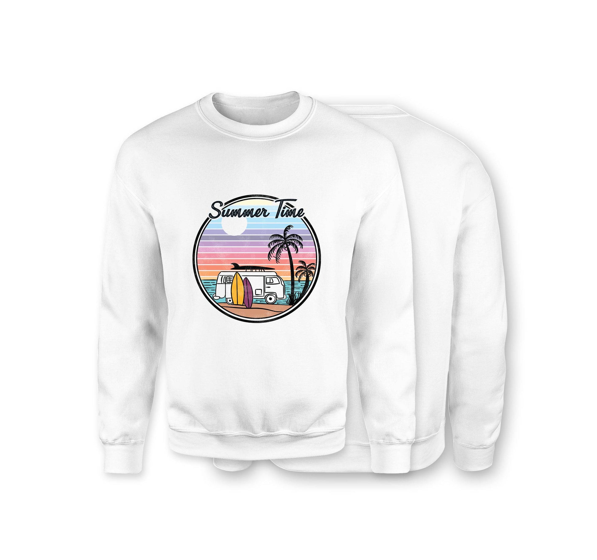 Summer Time Sweatshirt - Organic Cotton Sweatshirt - Front Print - One Choice Apparel