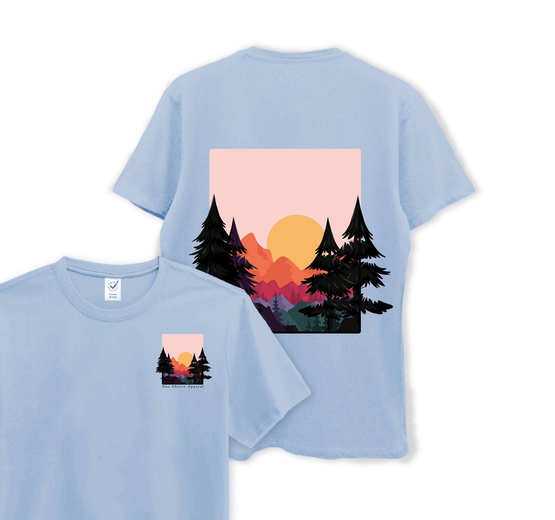 Sun & Mountains - Organic Cotton Tee - One Choice Apparel