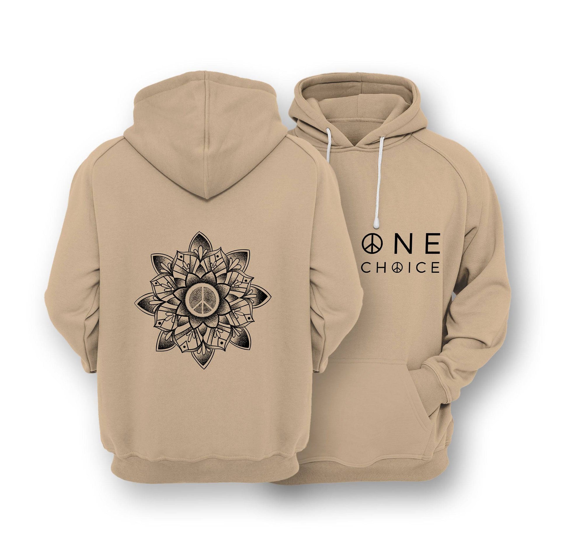 Sustainable Hoodie - Peace Mandala - One Choice Apparel