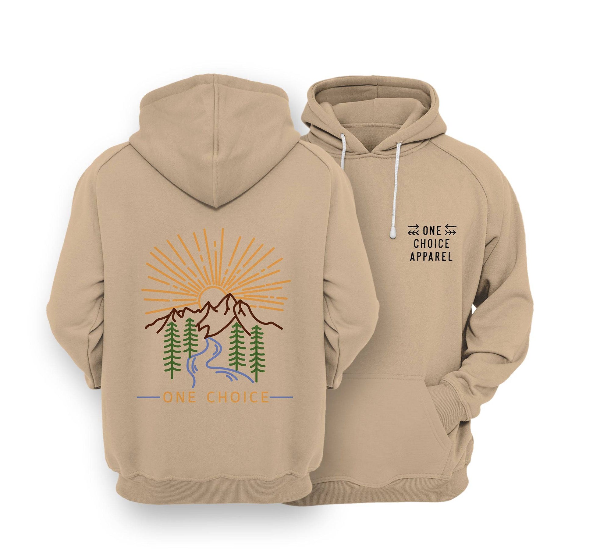 Sustainable Hoodie - Sunrise Scene - One Choice Apparel