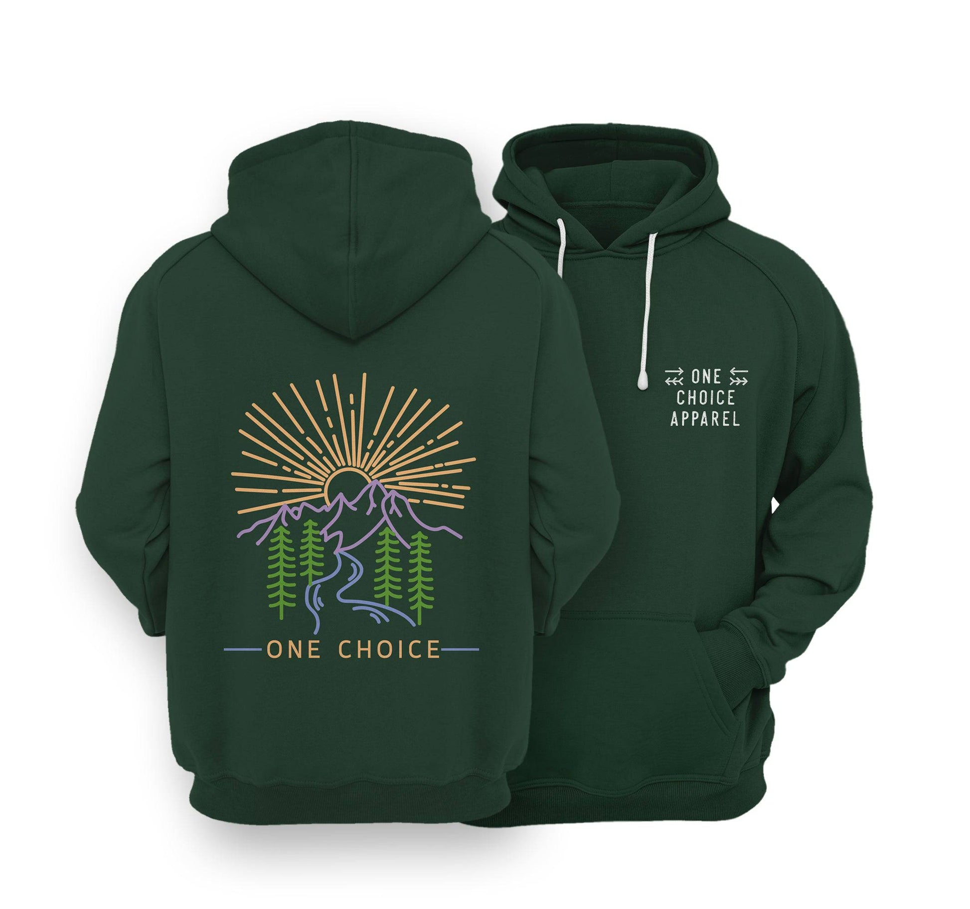 Sustainable Hoodie - Sunrise Scene - One Choice Apparel